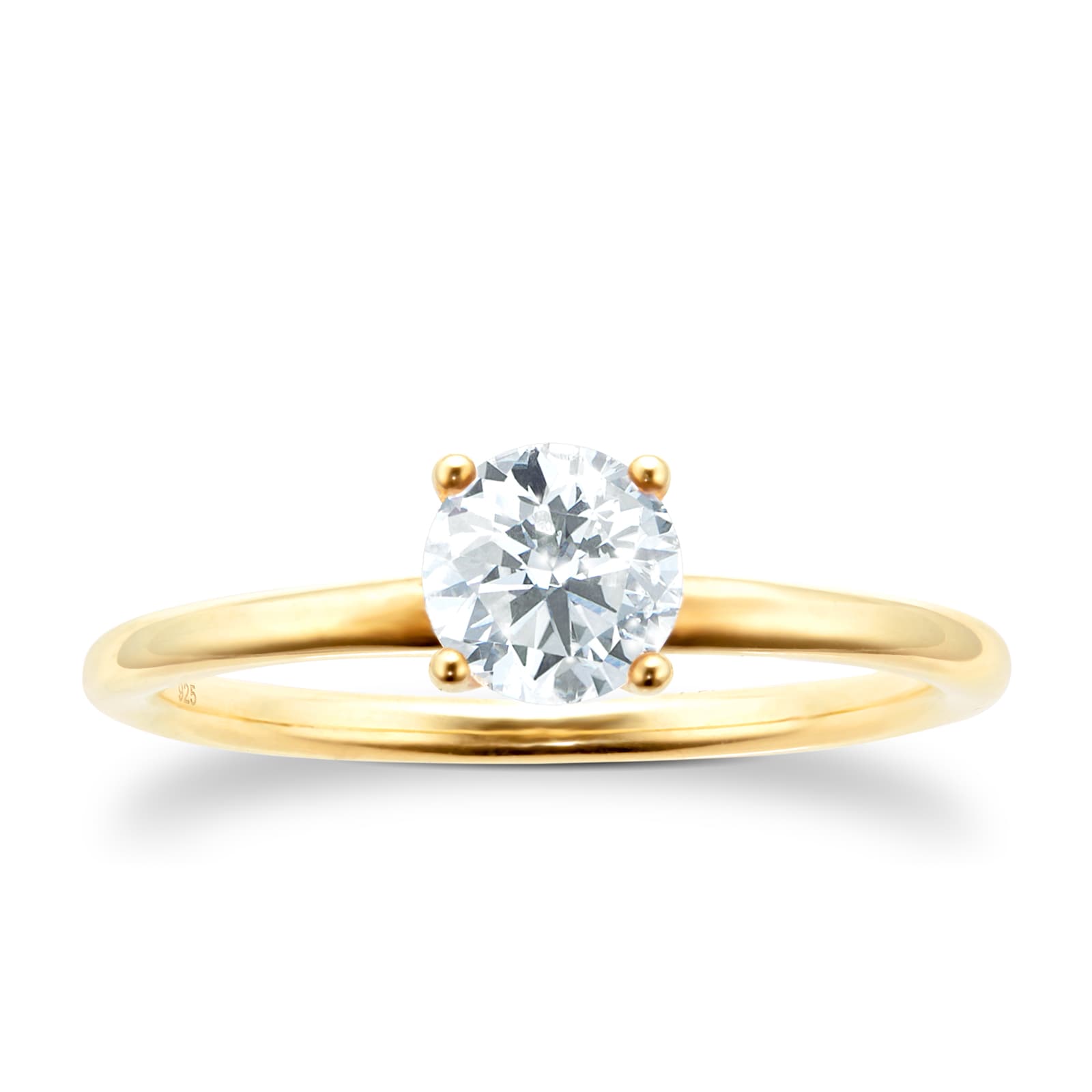 Goldsmiths 18ct Yellow Gold 0.73ct Diamond Hidden Halo Solitaire Engagement Ring - Goldsmiths Brightest Diamond
