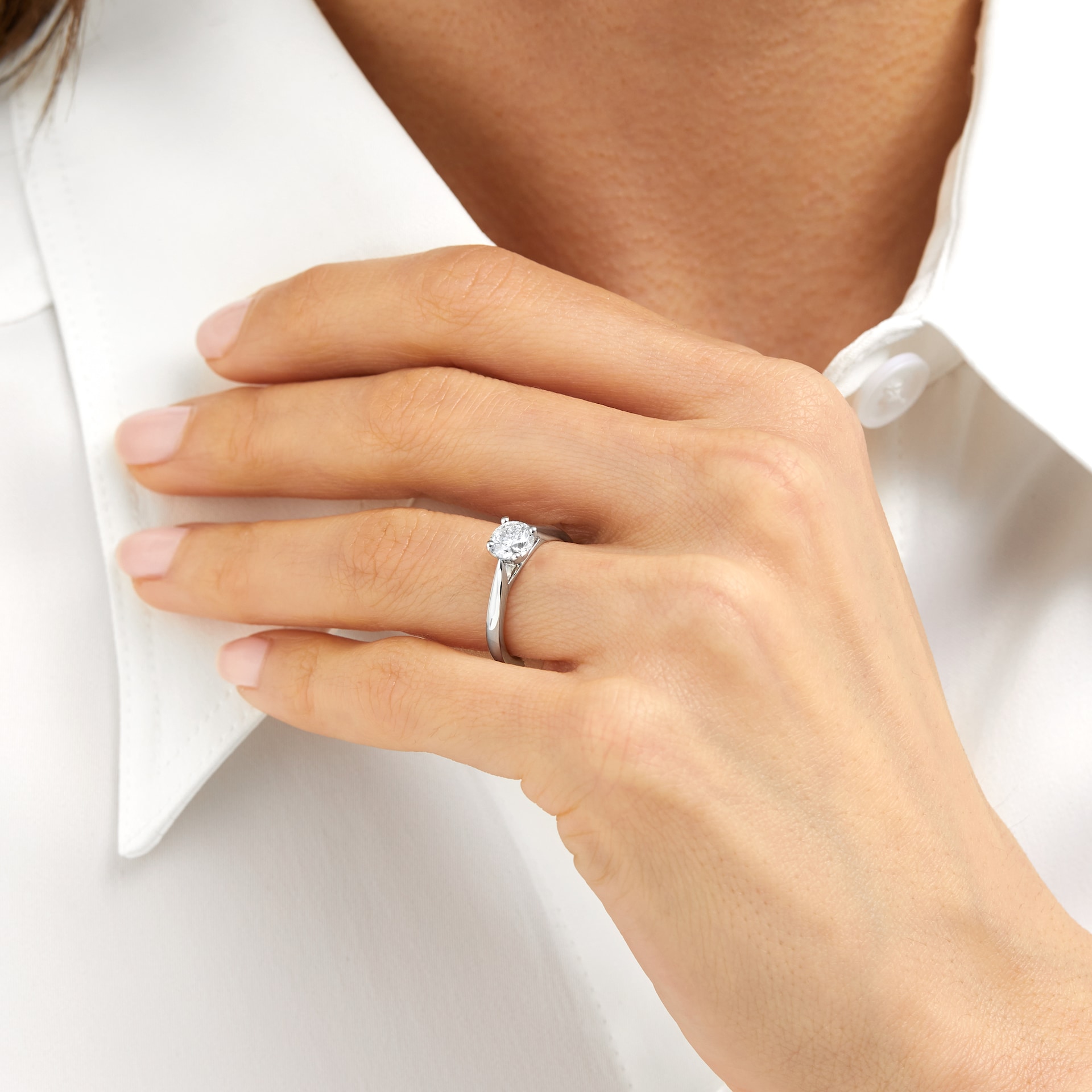 Goldsmiths Platinum Brilliant Cut 1.00ct Goldsmiths Brightest Diamond Engagement Ring