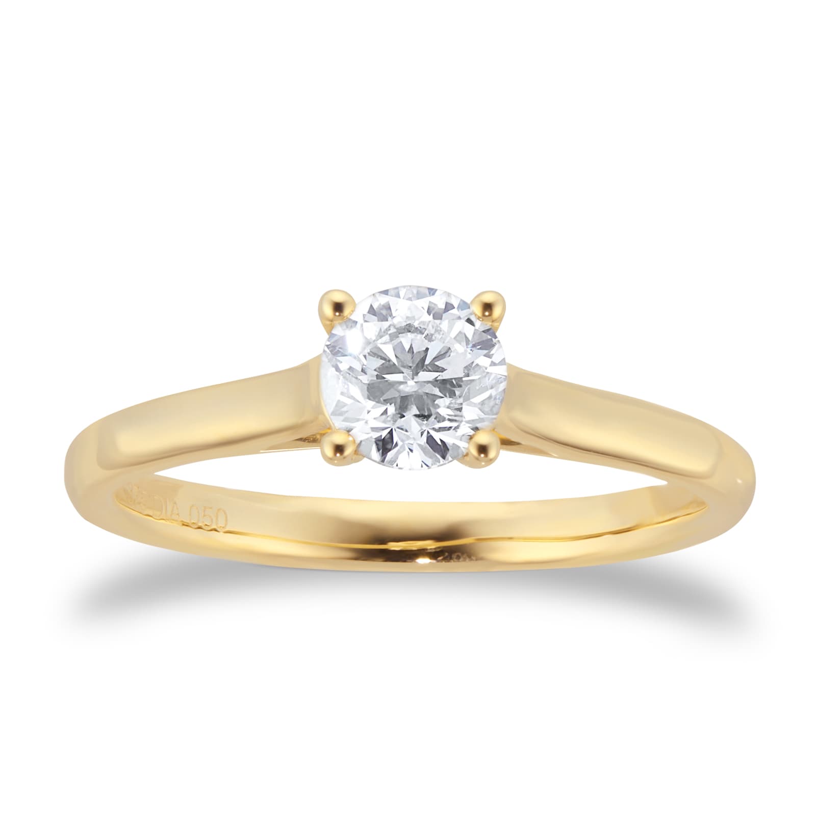 Goldsmiths 9ct Yellow Gold 0.50ct Diamond Solitaire Engagement Ring Goldsmiths 9ct Yellow Gold 0.50ct Diamond Solitaire Engagement Ring