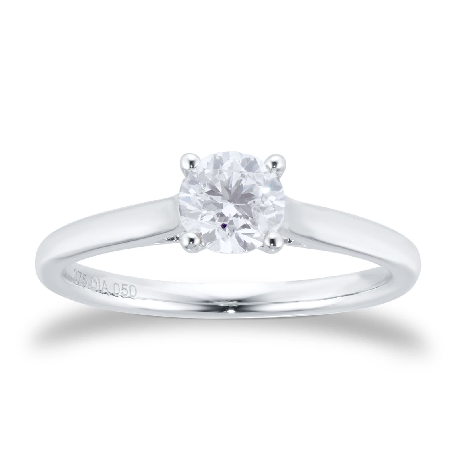 Goldsmiths 9ct White Gold 0.50ct Diamond Solitaire Engagement Ring Goldsmiths 9ct White Gold 0.50ct Diamond Solitaire Engagement Ring
