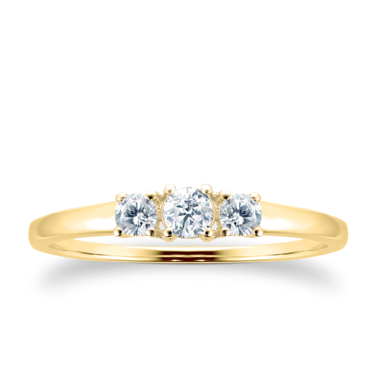 Goldsmiths 18ct Yellow Gold 0.27ct 3 Stone Engagement Ring Goldsmiths 18ct Yellow Gold 0.27ct 3 Stone Engagement Ring