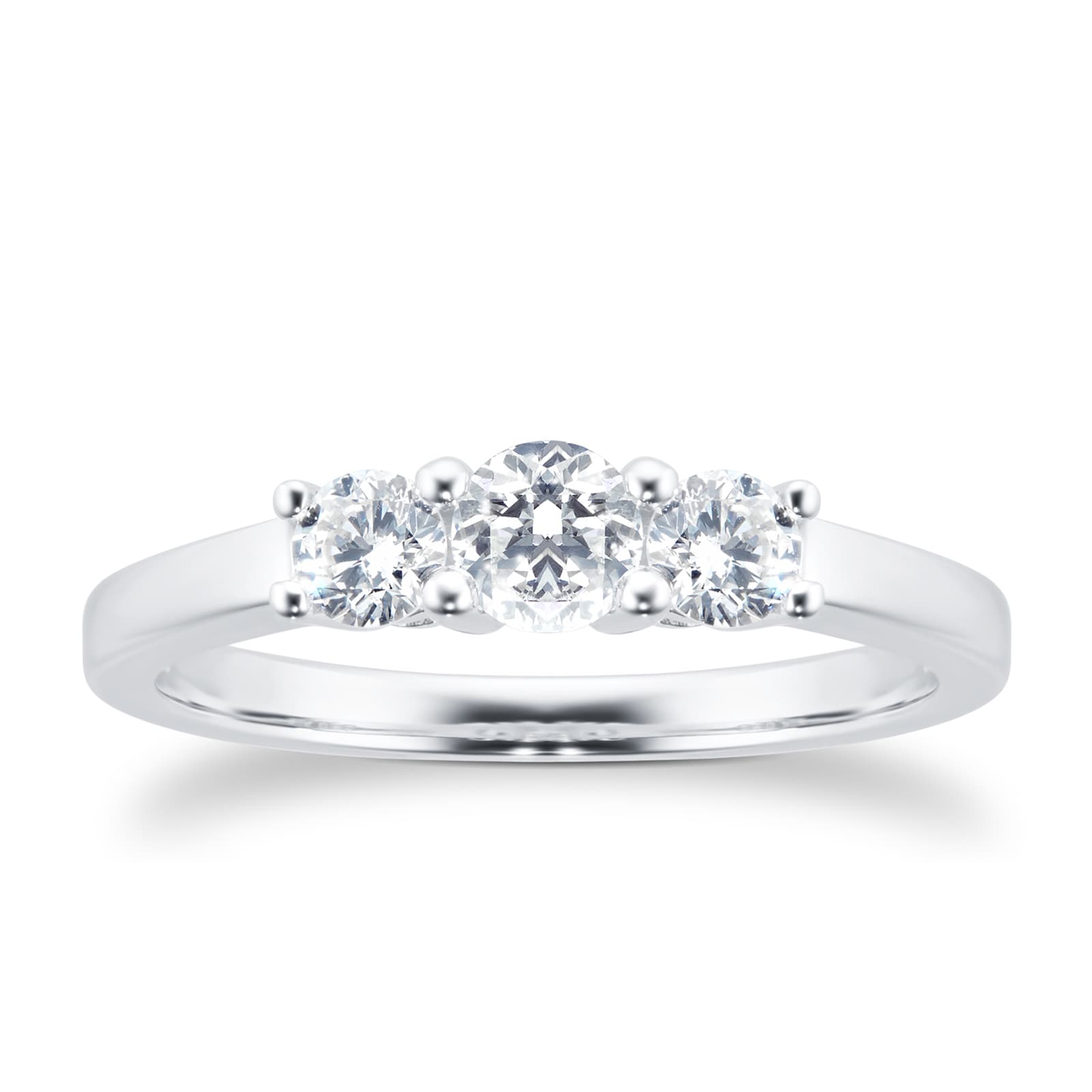 Goldsmiths 18ct White Gold 0.50ct Diamond White Gold Trilogy Ring Goldsmiths 18ct White Gold 0.50ct Diamond White Gold Trilogy Ring
