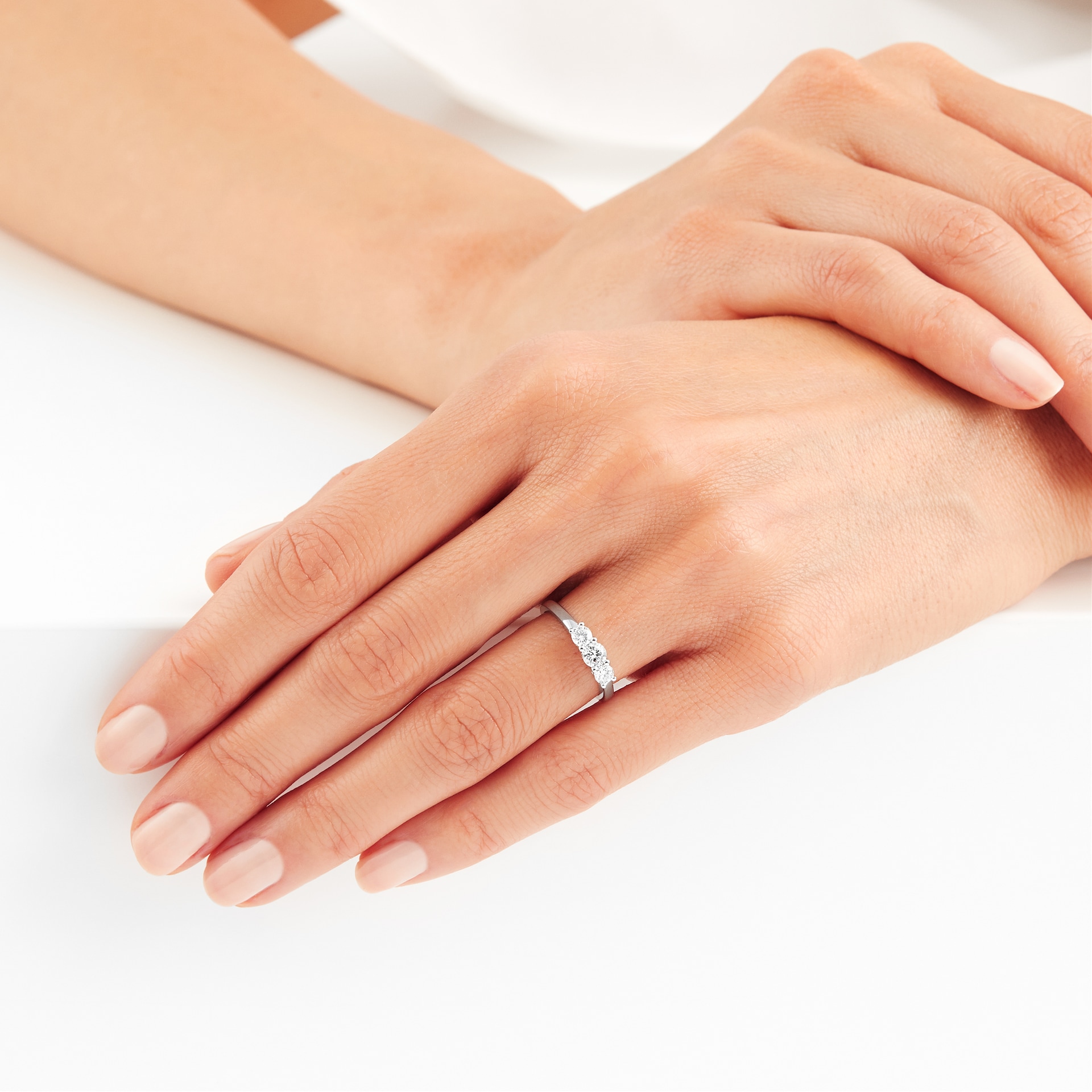 Goldsmiths 18ct White Gold 0.50ct Diamond White Gold Trilogy Ring Goldsmiths 18ct White Gold 0.50ct Diamond White Gold Trilogy Ring