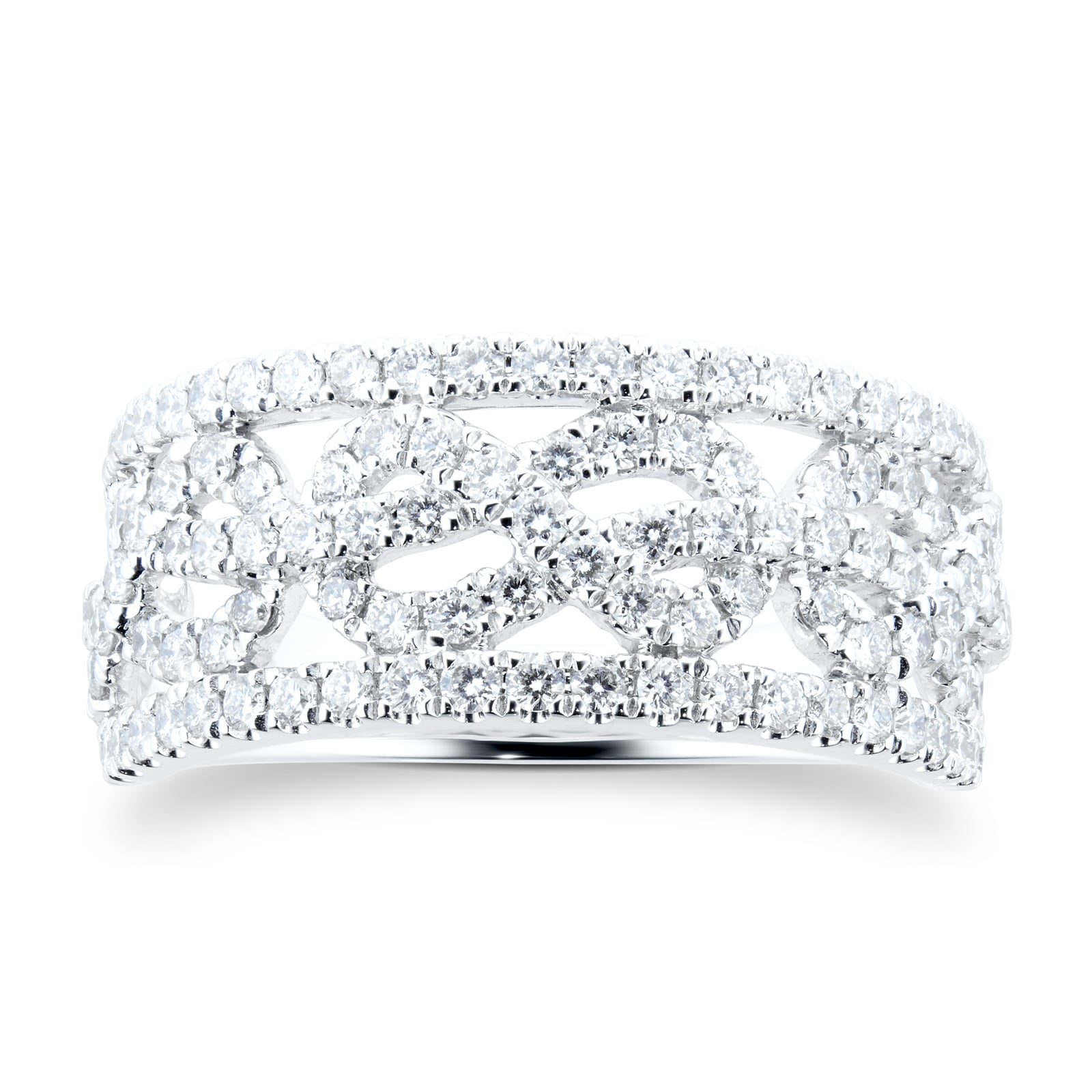 Goldsmiths 18ct White Gold 1.00cttw Knot Infinity Diamond Ring Goldsmiths 18ct White Gold 1.00cttw Knot Infinity Diamond Ring