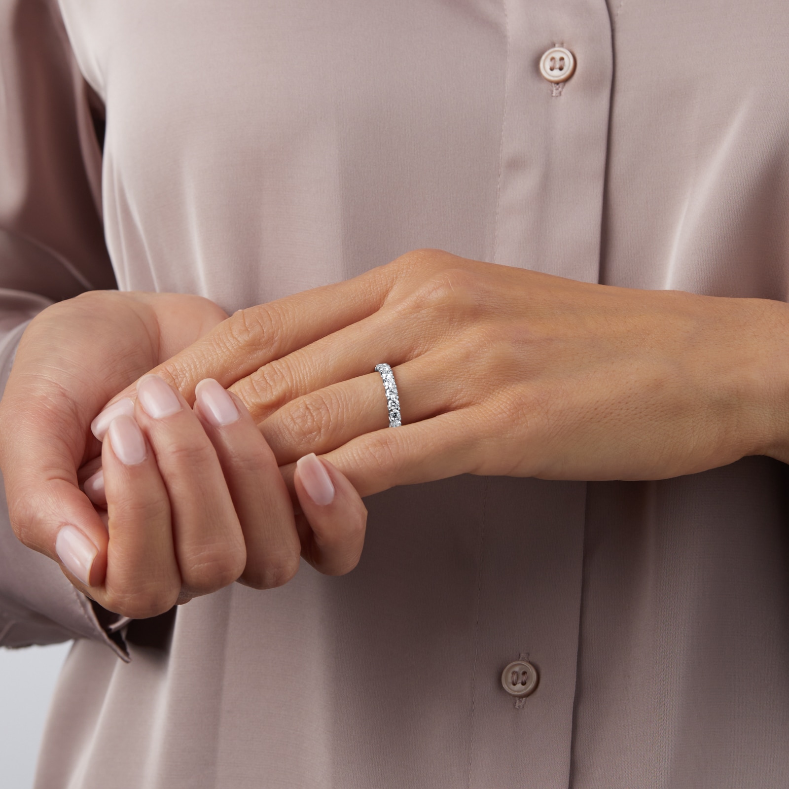 Goldsmiths Platinum 1.00ct Diamond Claw Set Eternity Rings Goldsmiths Platinum 1.00ct Diamond Claw Set Eternity Rings