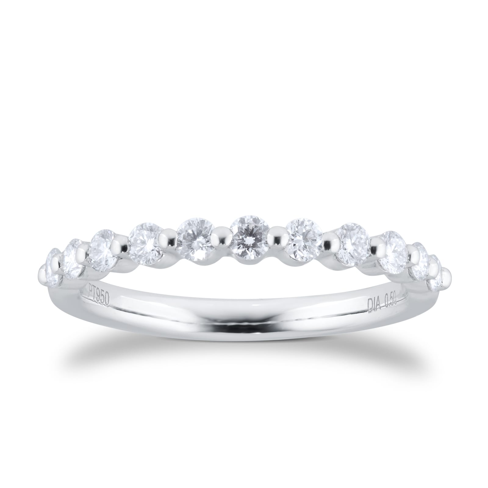 Goldsmiths Platinum 0.50cttw Diamond Stacker Eternity Ring