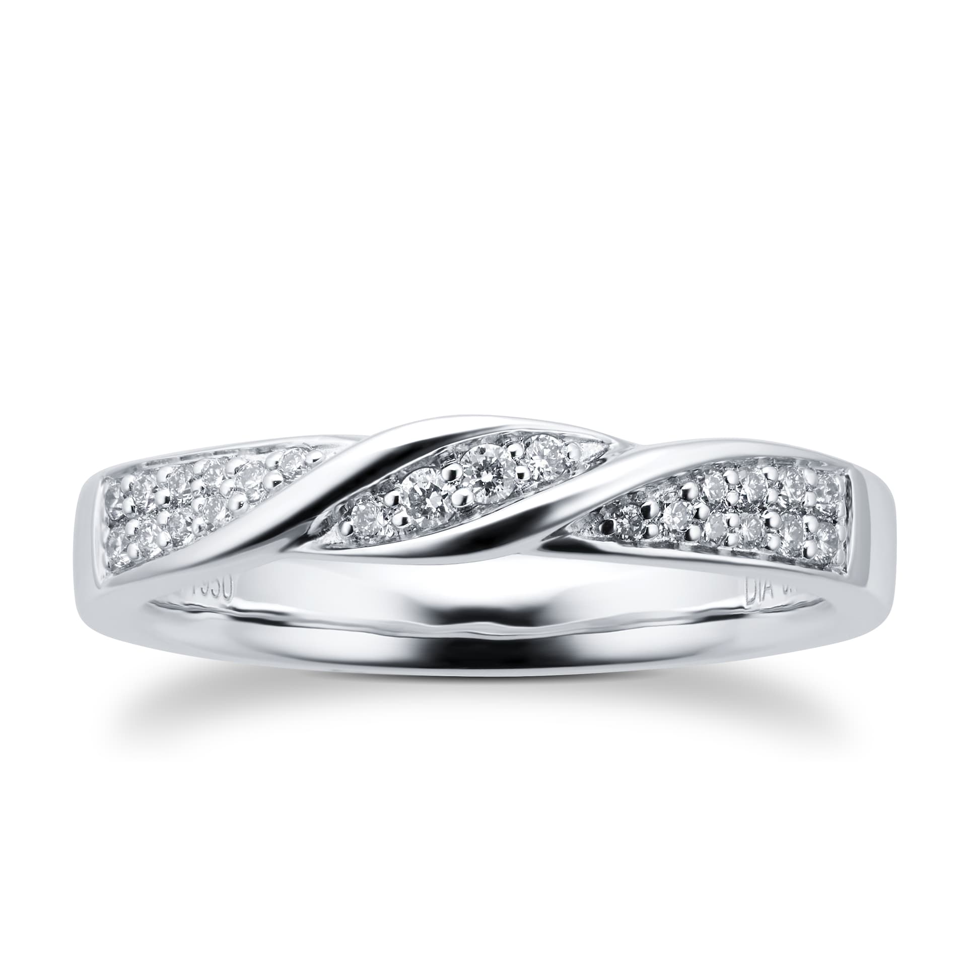 Goldsmiths Platinum 0.15cttw Diamond Twist Wedding Ring
