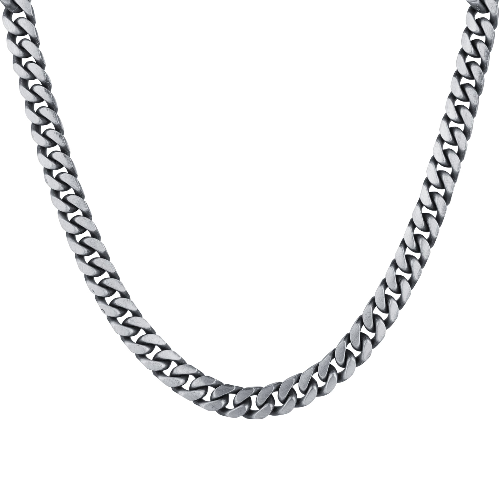 Goldsmiths Sterling Silver Mens 20 Inch Oxidised Curb Chain
