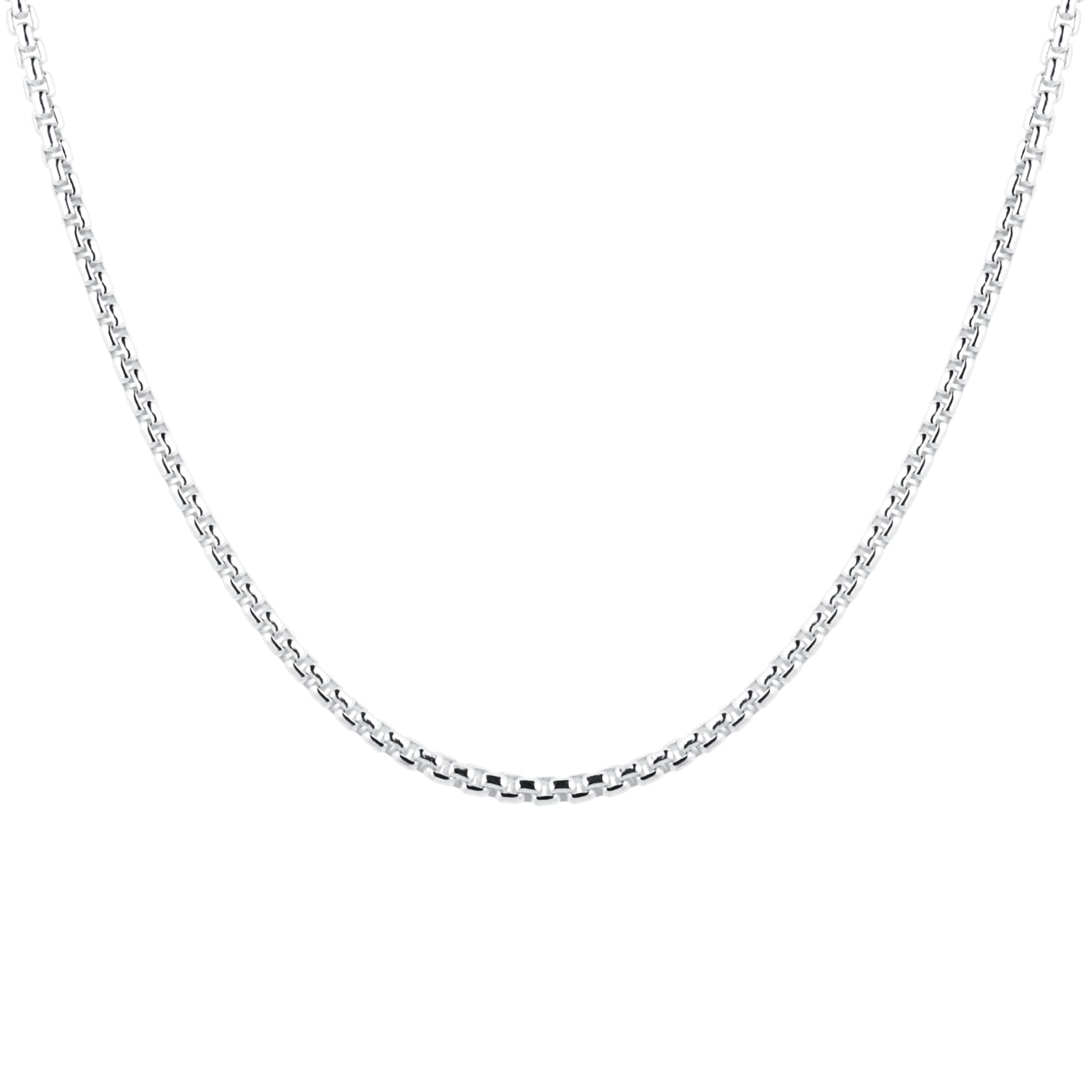 Goldsmiths Silver Mens Narrow Box Belcher Chain Necklace