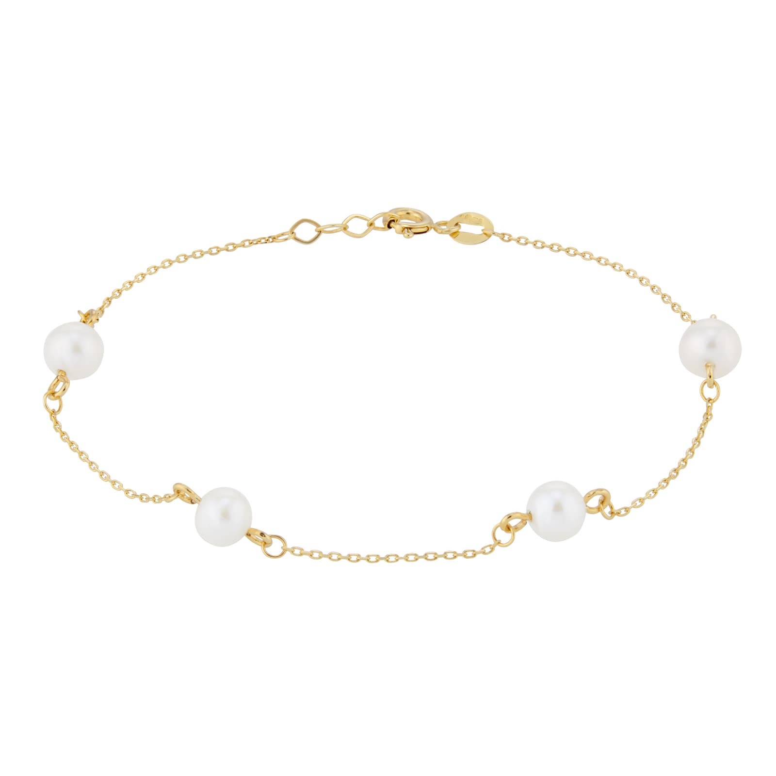 Goldsmiths 9ct Yellow Gold 6mm Freshwater Pearl Adjustable Bracelet Goldsmiths 9ct Yellow Gold 6mm Freshwater Pearl Adjustable Bracelet