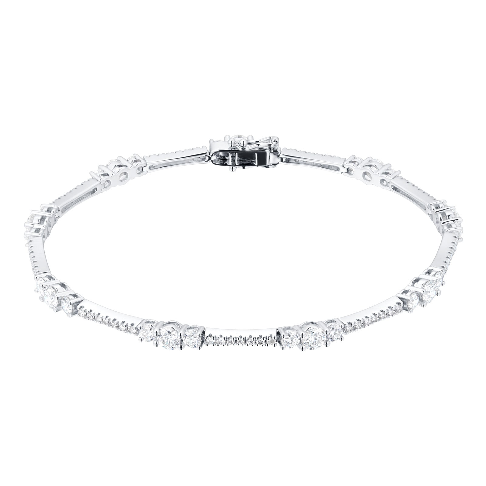 Mappin & Webb 18ct White Gold 3.8cttw Diamond Graduated Tennis Bracelet Mappin & Webb 18ct White Gold 3.8cttw Diamond Graduated Tennis Bracelet