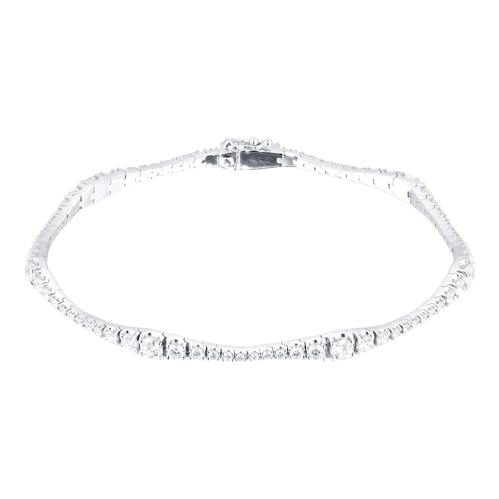 Goldsmiths 18ct White Gold 2.73ct Diamond Fancy Line Bracelet