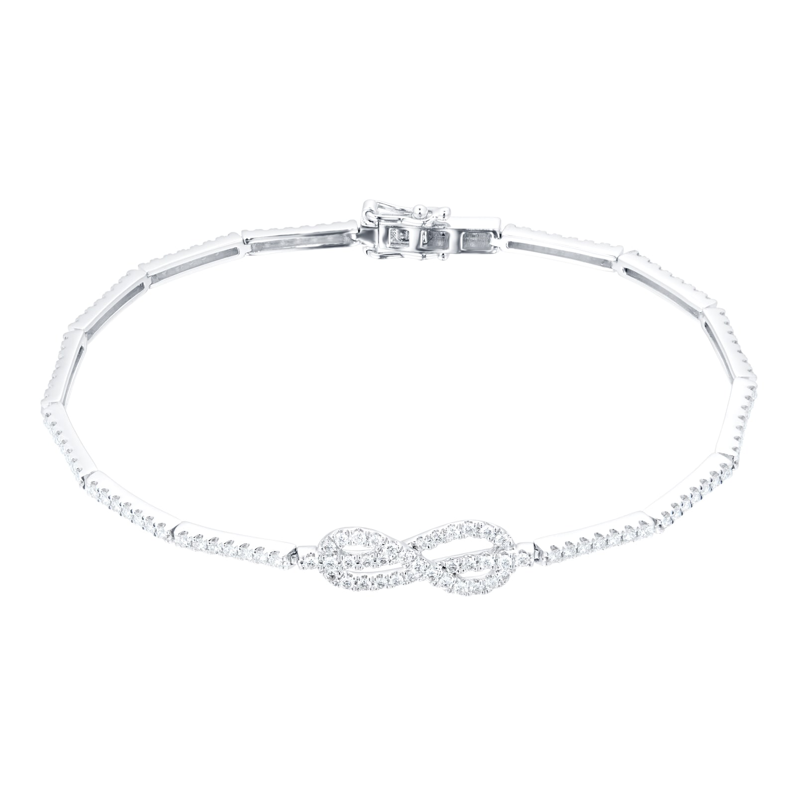 Goldsmiths 18ct White Gold 1.00cttw Diamond Knot Infinity Bracelet Goldsmiths 18ct White Gold 1.00cttw Diamond Knot Infinity Bracelet