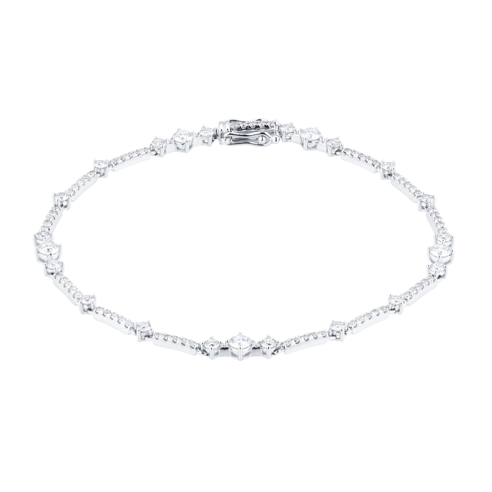 Goldsmiths 18ct White Gold 2.00cttw Diamond Linear Line Bracelet Goldsmiths 18ct White Gold 2.00cttw Diamond Linear Line Bracelet