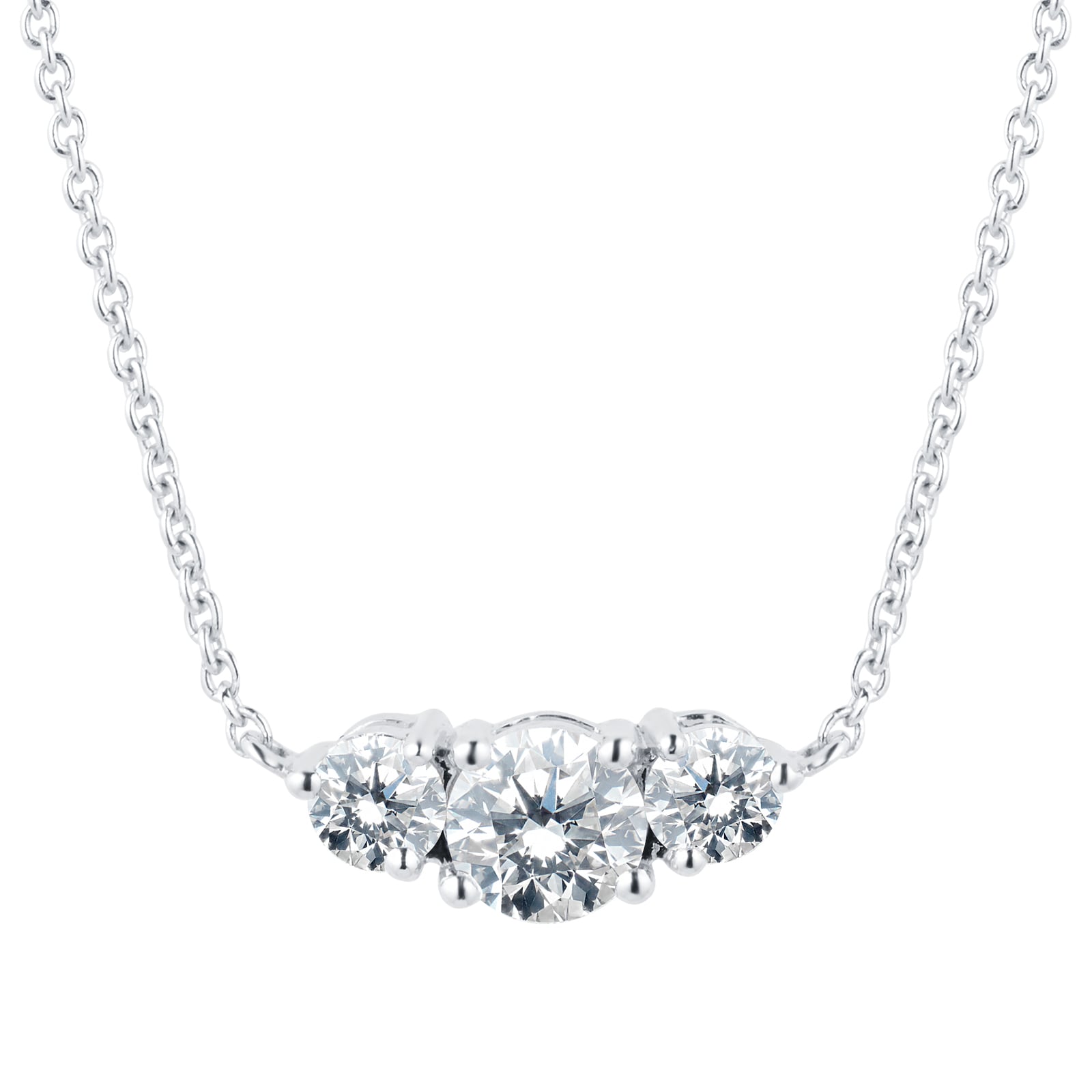 Goldsmiths 18ct White Gold 0.50cttw Three Stone Pendant Goldsmiths 18ct White Gold 0.50cttw Three Stone Pendant