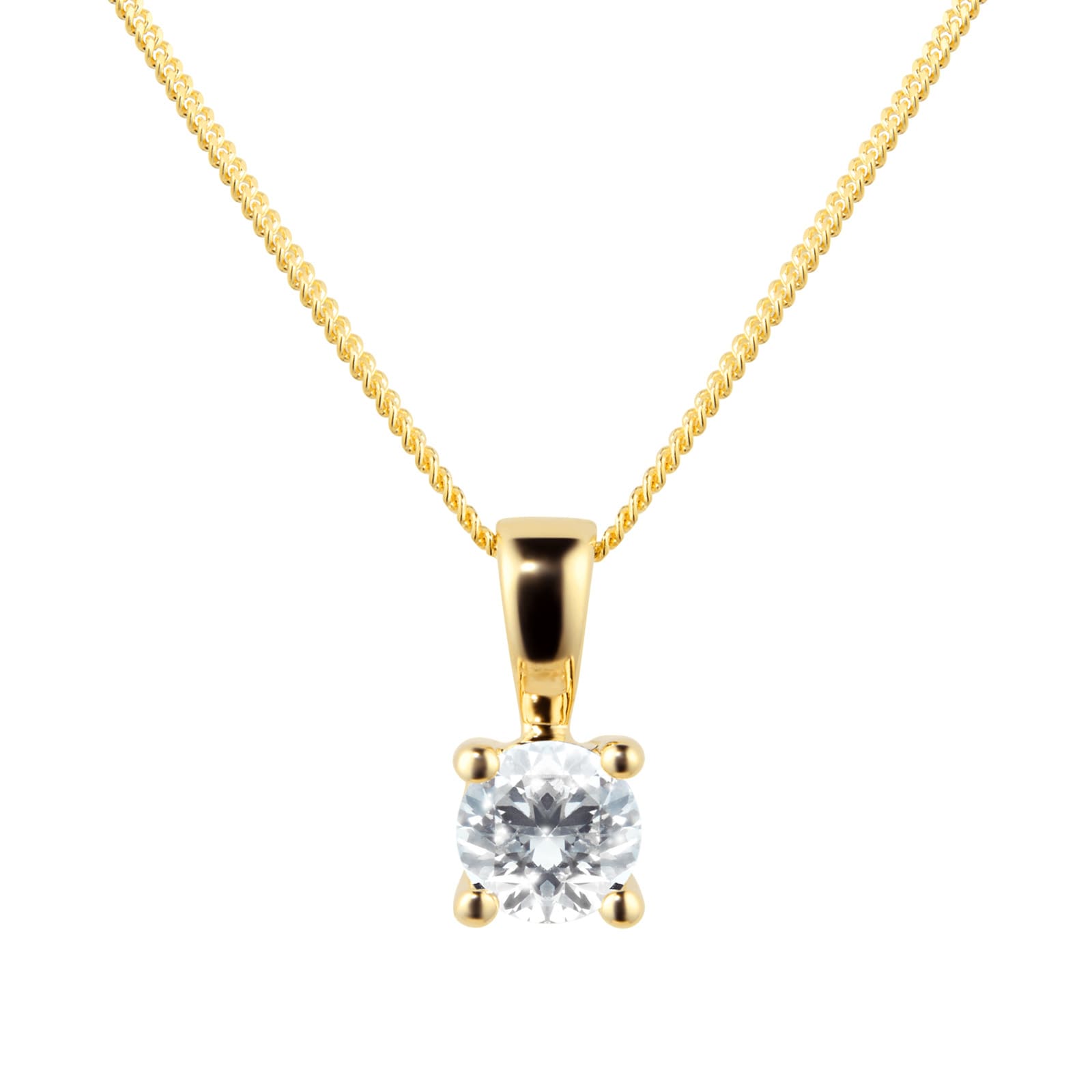 Goldsmiths 9ct Yellow Gold 0.25ct Goldsmiths Brightest Diamond 4 Claw Pendant Goldsmiths 9ct Yellow Gold 0.25ct Goldsmiths Brightest Diamond 4 Claw Pendant