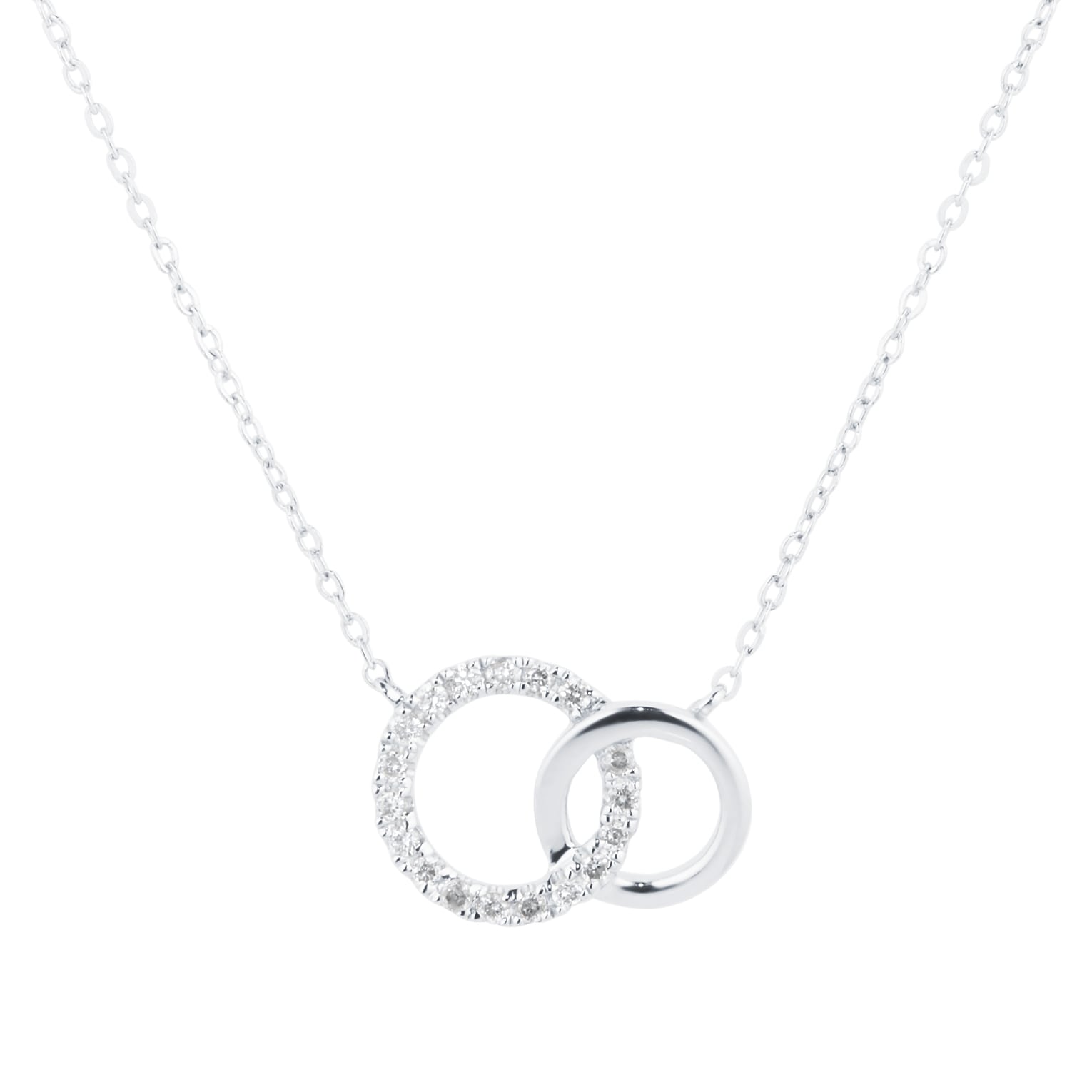Goldsmiths 9ct White Gold 0.05cttw Diamond Circle Necklace Goldsmiths 9ct White Gold 0.05cttw Diamond Circle Necklace