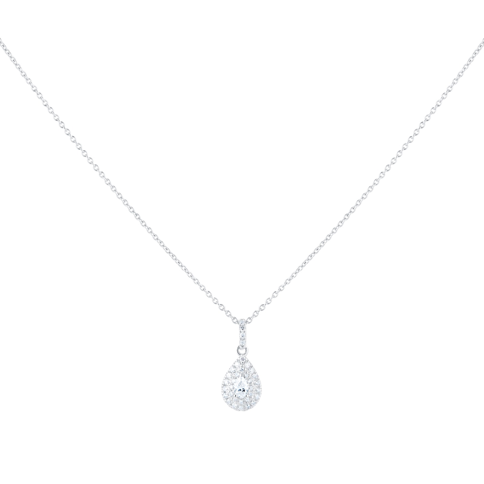 Goldsmiths 9ct White Gold 0.20ct Diamond Pear Cluster Pendant Goldsmiths 9ct White Gold 0.20ct Diamond Pear Cluster Pendant