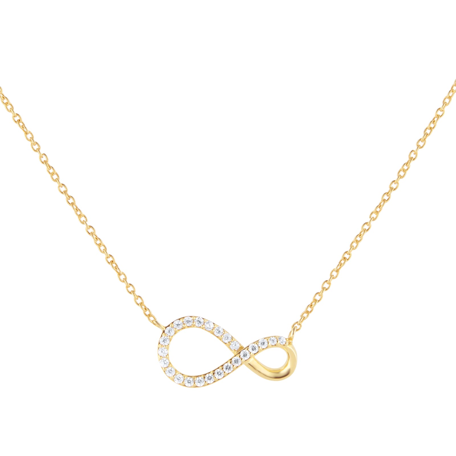 Goldsmiths 9ct Yellow Gold 0.10cttw Diamond Infinity Necklace Goldsmiths 9ct Yellow Gold 0.10cttw Diamond Infinity Necklace