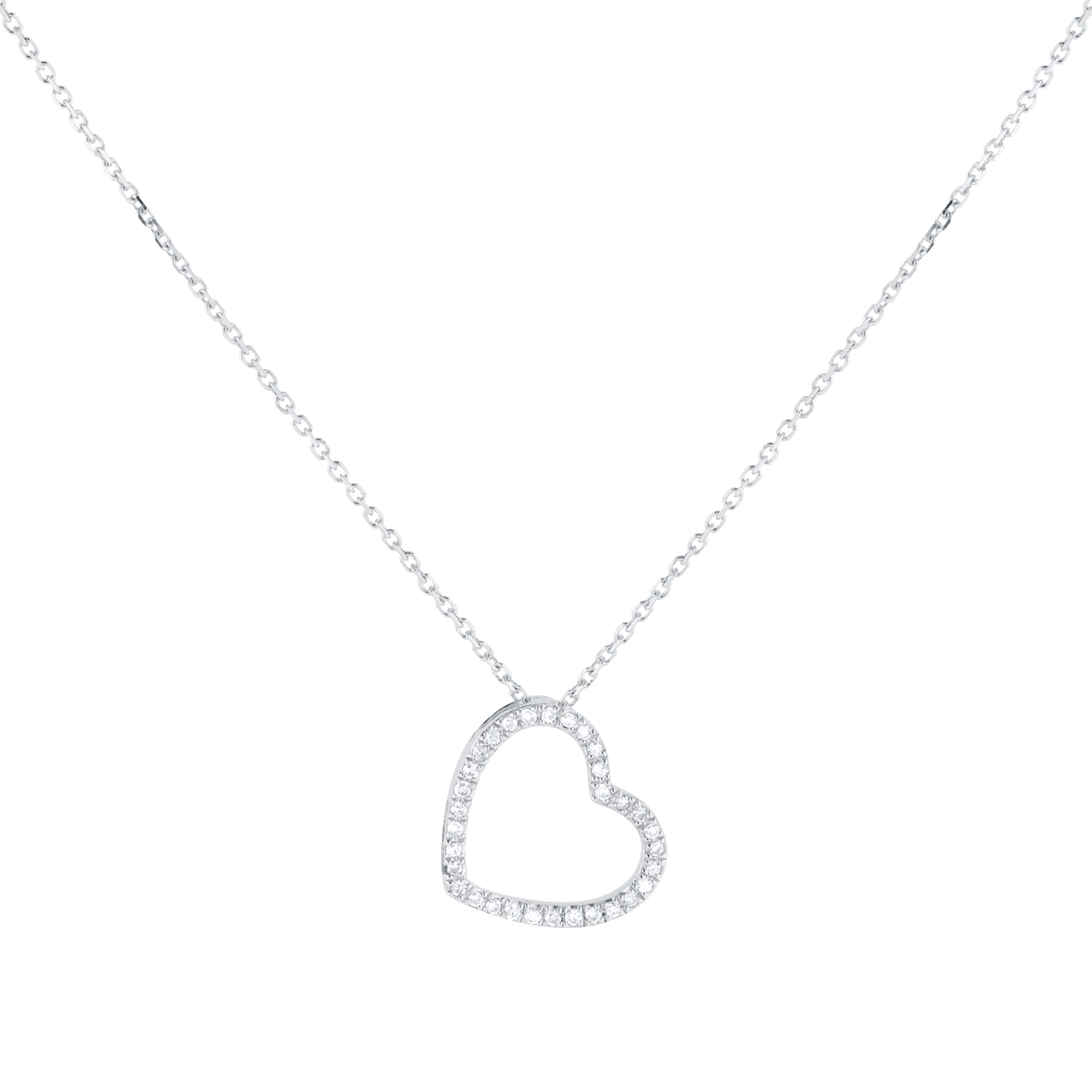 Goldsmiths 9ct White Gold 0.10cttw Diamond Heart Pendant Goldsmiths 9ct White Gold 0.10cttw Diamond Heart Pendant