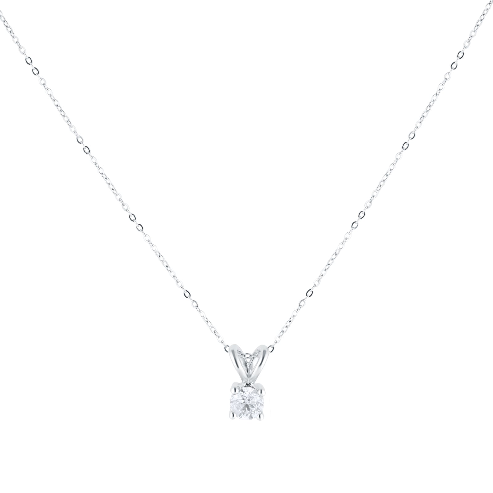 Goldsmiths 9ct White Gold 0.25cttw Diamond Solitaire Pendant Goldsmiths 9ct White Gold 0.25cttw Diamond Solitaire Pendant