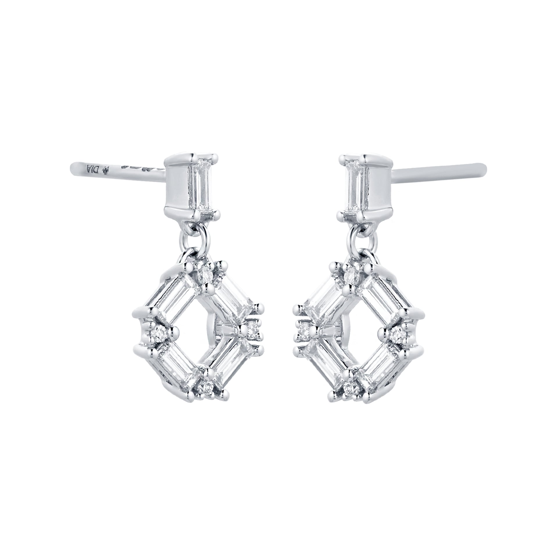 Mappin & Webb Renee 18ct White Gold 0.43cttw Diamond Open Square Drop Earrings Mappin & Webb Renee 18ct White Gold 0.43cttw Diamond Open Square Drop Earrings