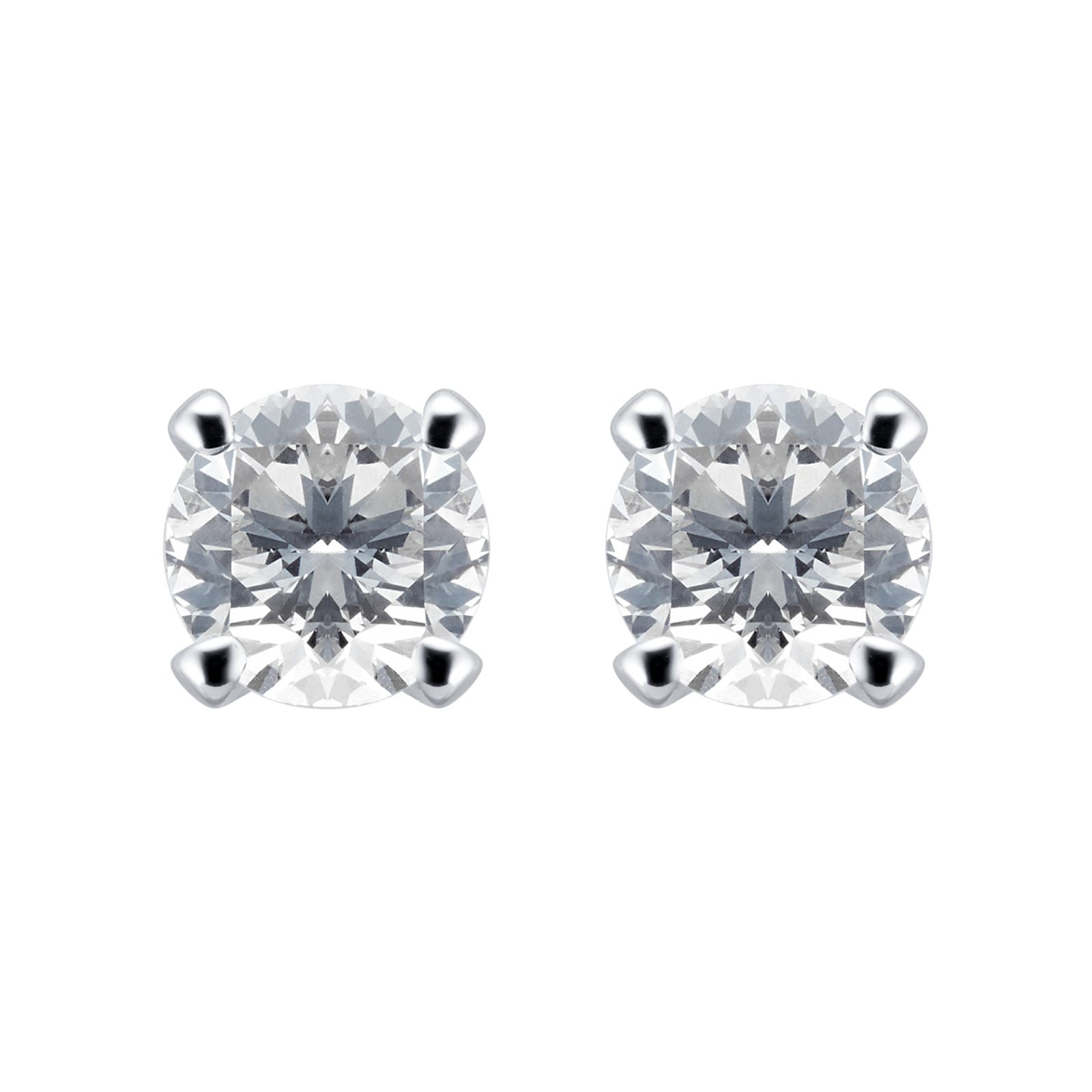 Goldsmiths 18ct White Gold 0.60cttw Solitaire Stud Earrings