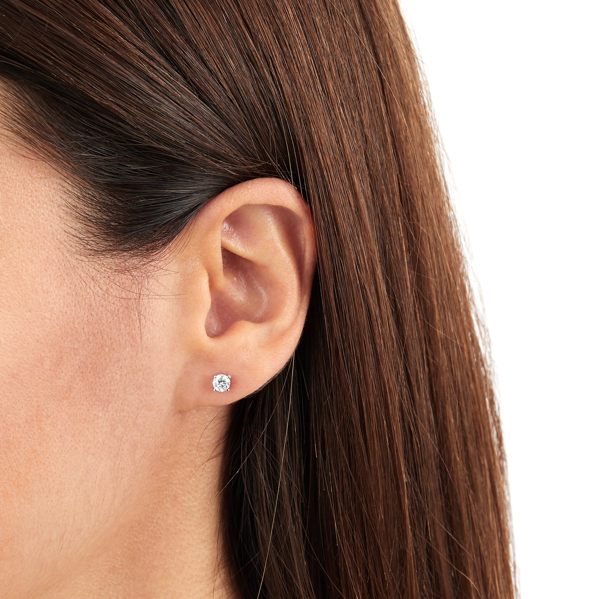 Goldsmiths 18ct White Gold 0.60cttw Solitaire Stud Earrings