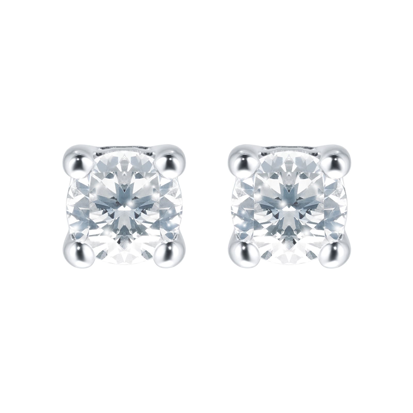 Goldsmiths 9ct White Gold 0.25ct 4 Claw Goldsmiths Brightest Diamond Earrings Goldsmiths 9ct White Gold 0.25ct 4 Claw Goldsmiths Brightest Diamond Earrings
