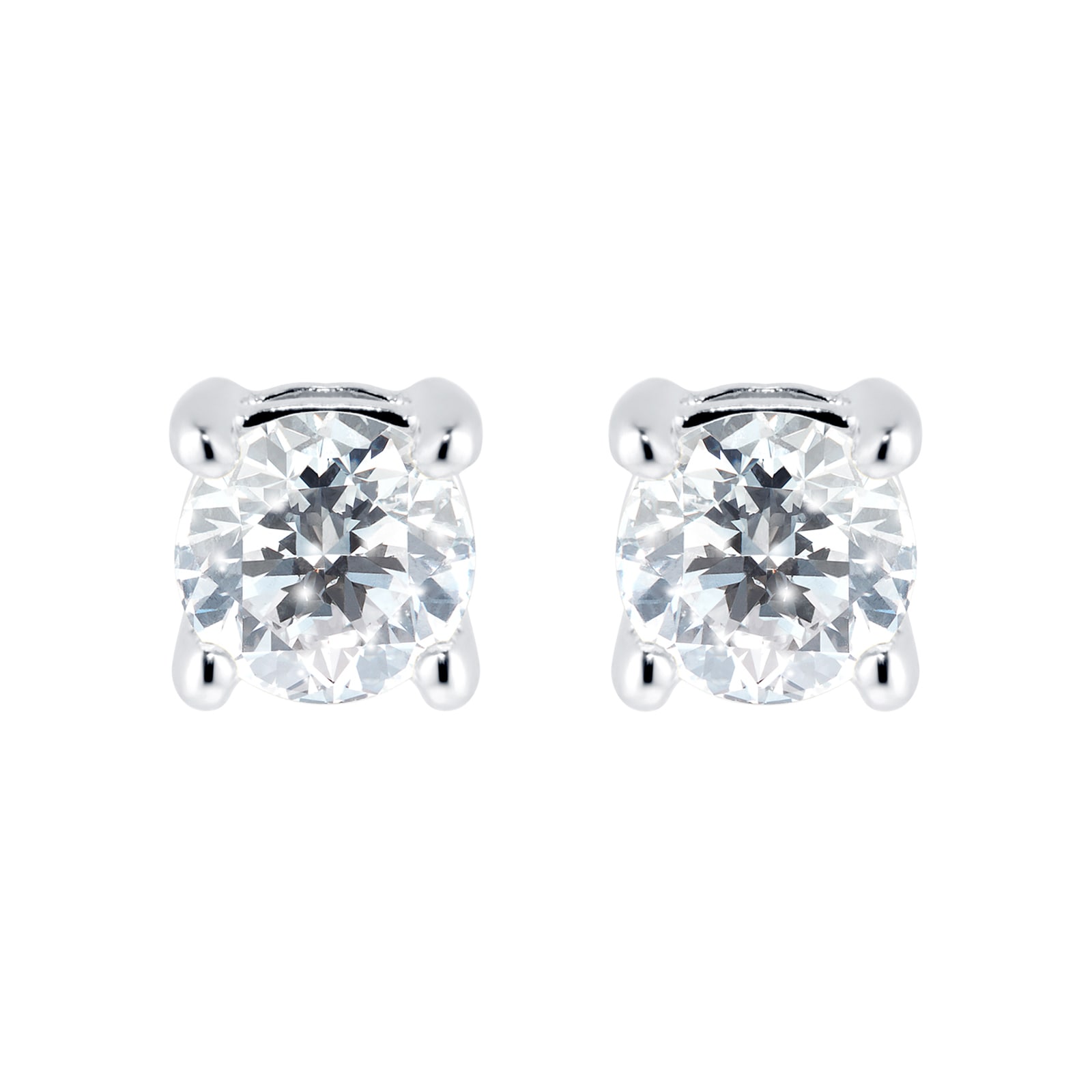 Goldsmiths 18ct White Gold 0.50ct Goldsmiths Brightest Diamond 4 Claw Stud Earrings