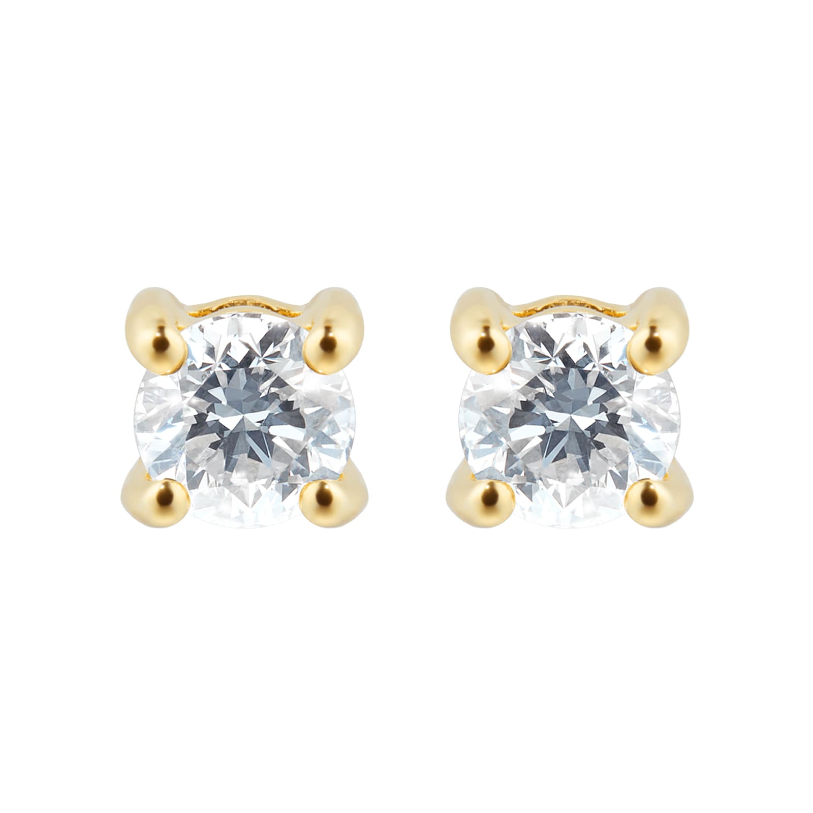 Goldsmiths 18ct Yellow Gold 0.25ct Goldsmiths Brightest Diamond 4 Claw Stud Earrings