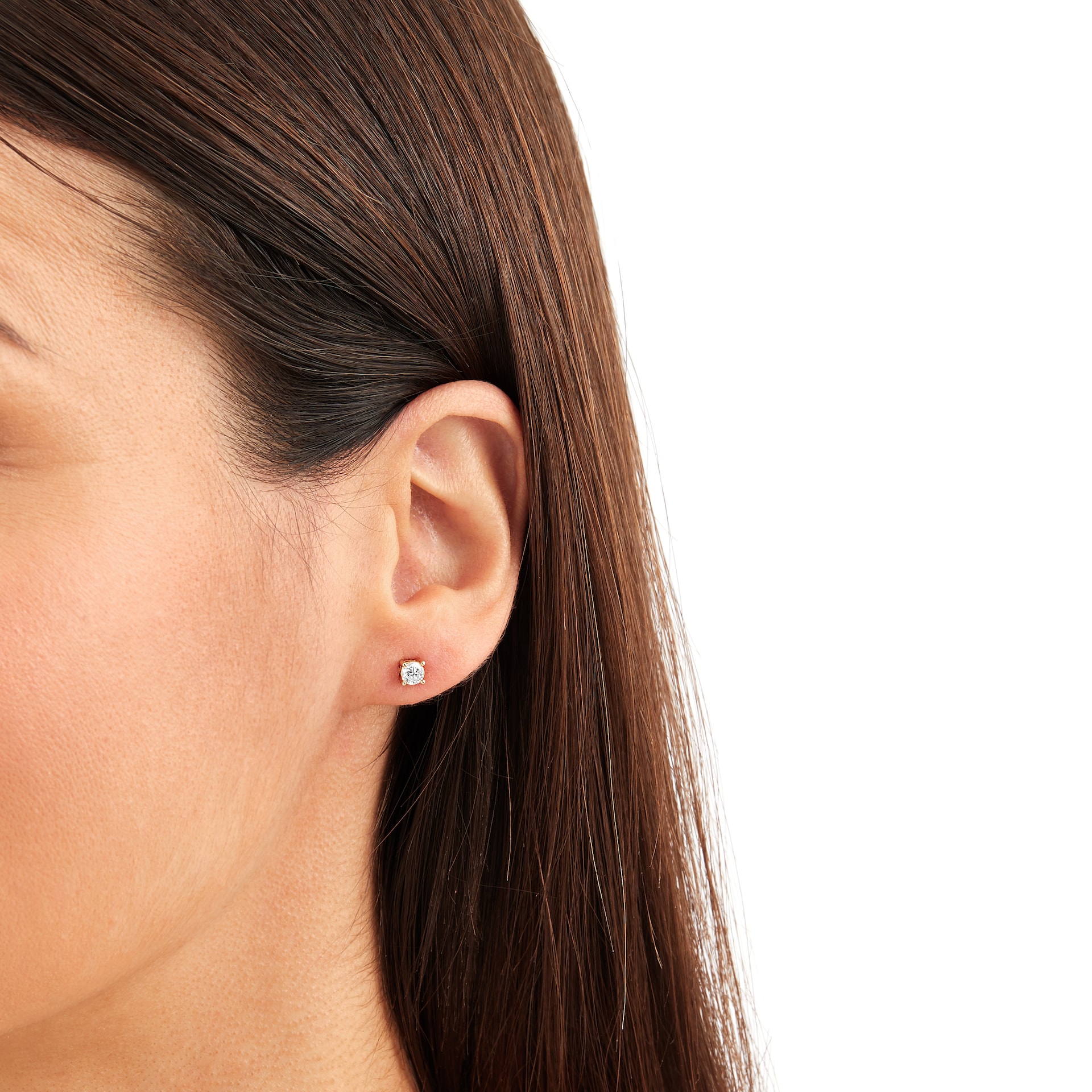 Goldsmiths 18ct Yellow Gold 0.50ct Goldsmiths Brightest Diamond 4 Claw Stud Earrings