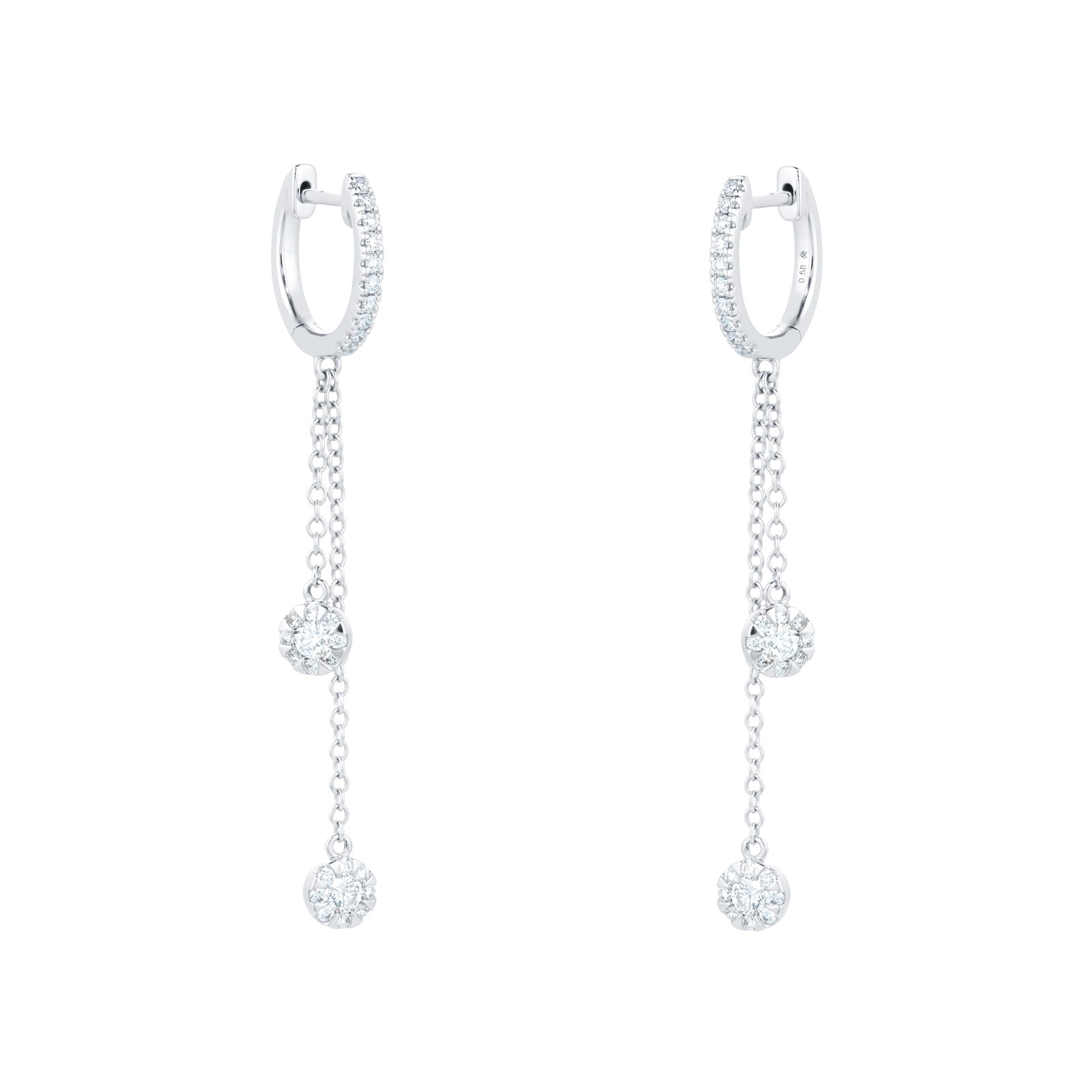 Mappin & Webb Masquerade 18ct White Gold 0.58ct Diamond Hoop & Chain Earrings Mappin & Webb Masquerade 18ct White Gold 0.58ct Diamond Hoop & Chain Earrings