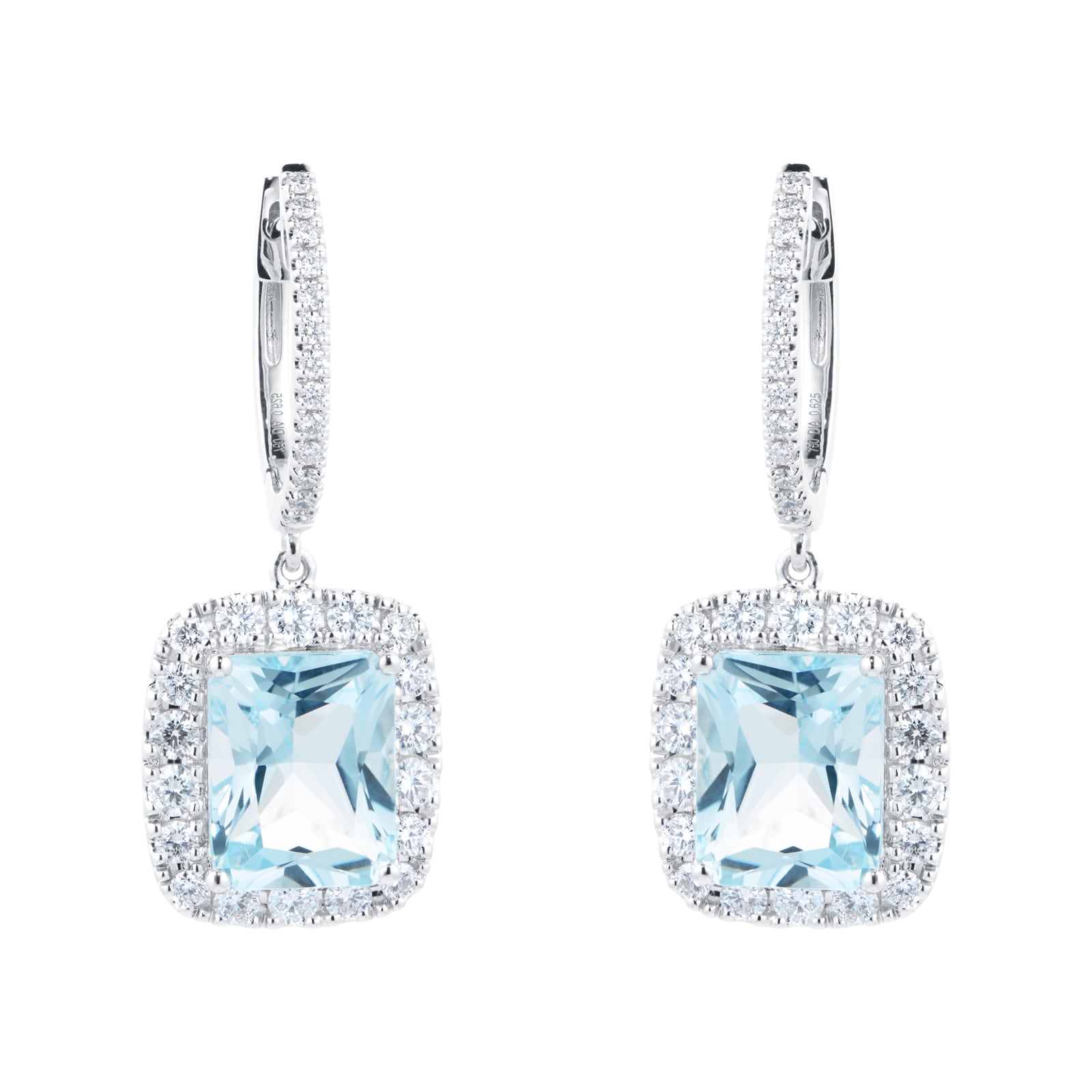 Goldsmiths 18ct White Gold 1.25cttw Diamond & Blue Topaz Earrings Goldsmiths 18ct White Gold 1.25cttw Diamond & Blue Topaz Earrings