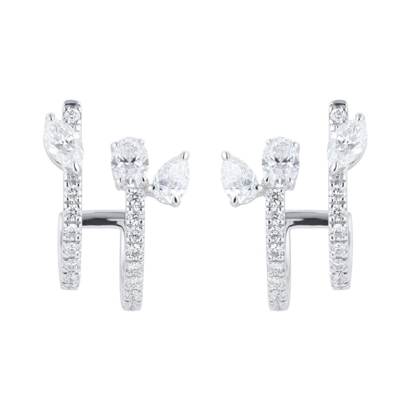Mappin & Webb Riveret 18ct White Gold 0.75cttw Diamond Double Stud Earrings Mappin & Webb Riveret 18ct White Gold 0.75cttw Diamond Double Stud Earrings