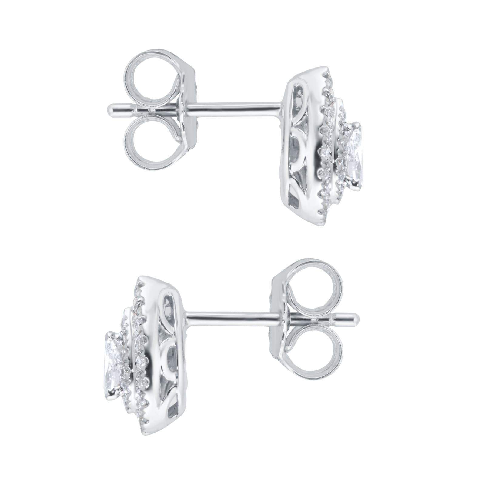 Goldsmiths 9ct White Gold 0.25ct Diamond Pear Cluster Stud Earrings Goldsmiths 9ct White Gold 0.25ct Diamond Pear Cluster Stud Earrings