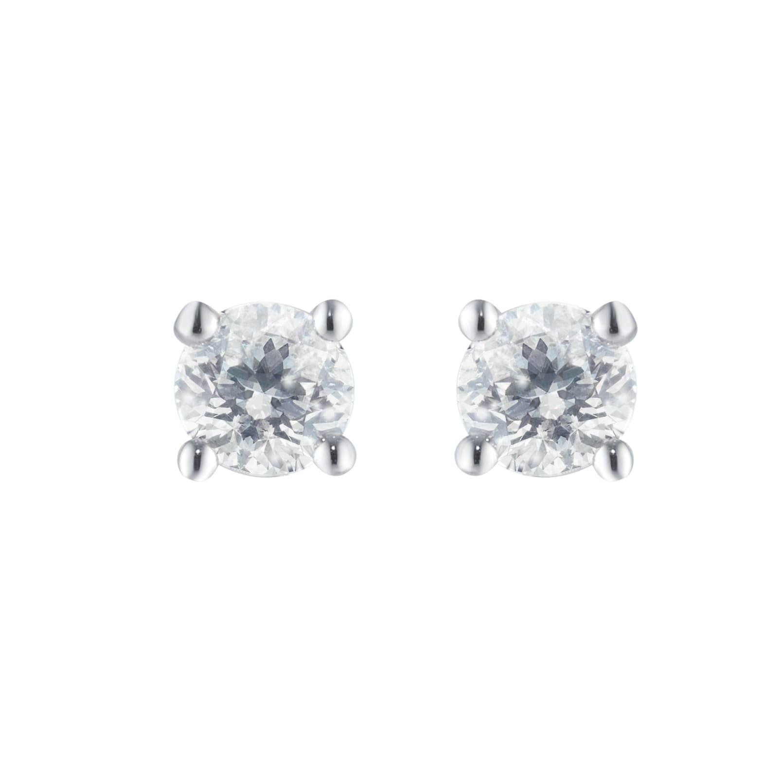 Goldsmiths 18ct White Gold 0.60ct Diamond Solitaire Stud Earrings Goldsmiths 18ct White Gold 0.60ct Diamond Solitaire Stud Earrings