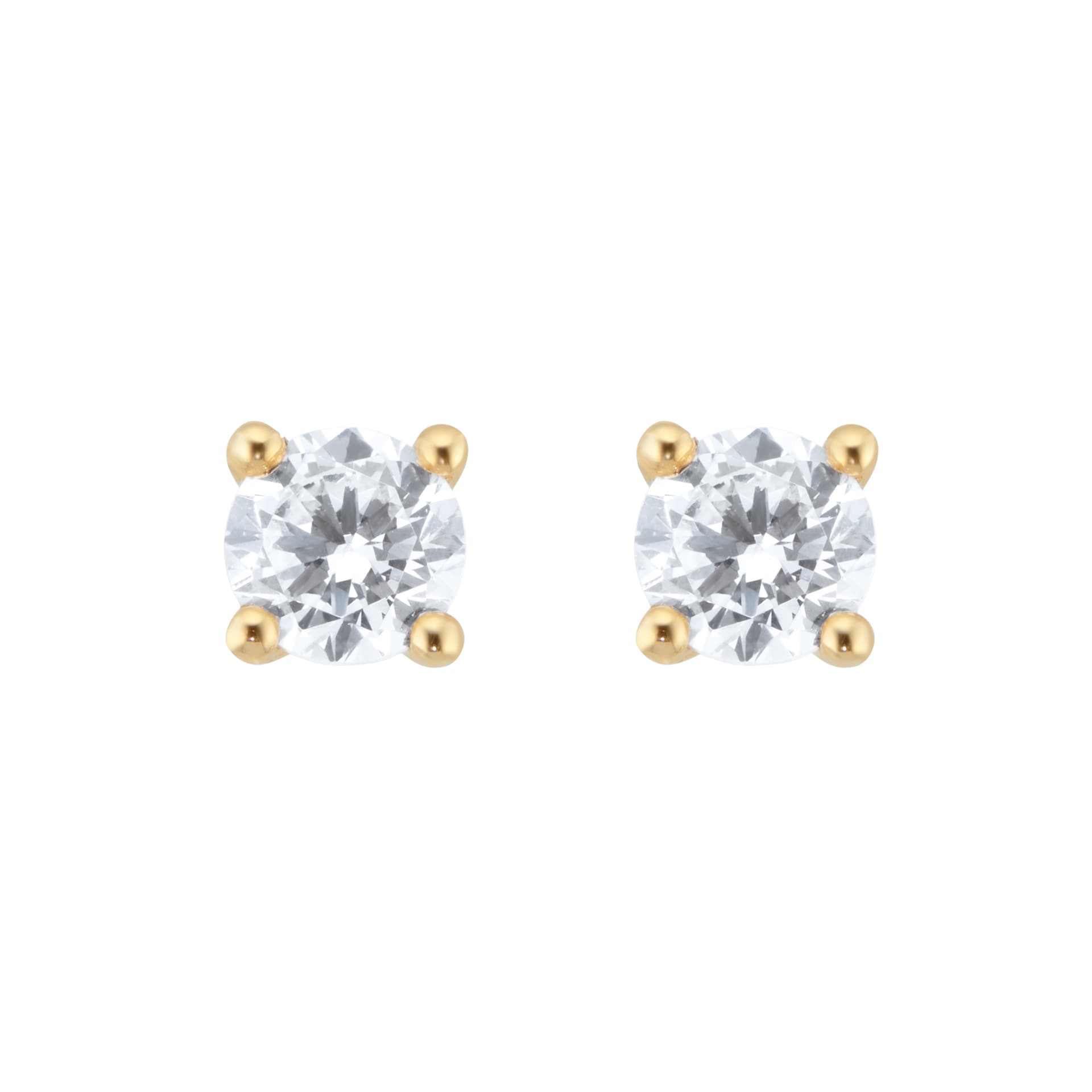 Goldsmiths 18ct Yellow Gold 0.60ct Diamond Solitaire Stud Earrings Goldsmiths 18ct Yellow Gold 0.60ct Diamond Solitaire Stud Earrings