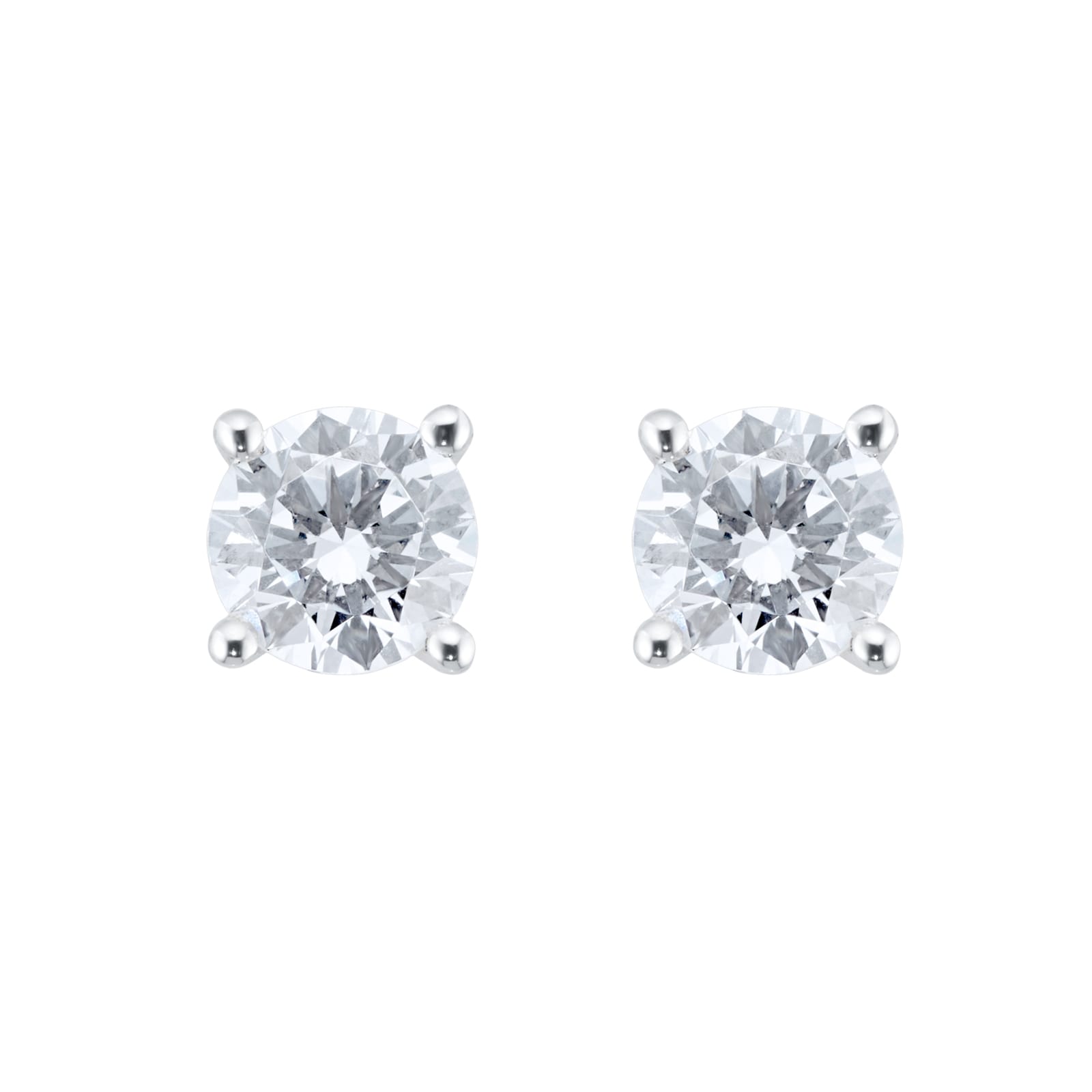 Goldsmiths 18ct White Gold 1.00cttw Diamond Solitaire Stud Earrings Goldsmiths 18ct White Gold 1.00cttw Diamond Solitaire Stud Earrings