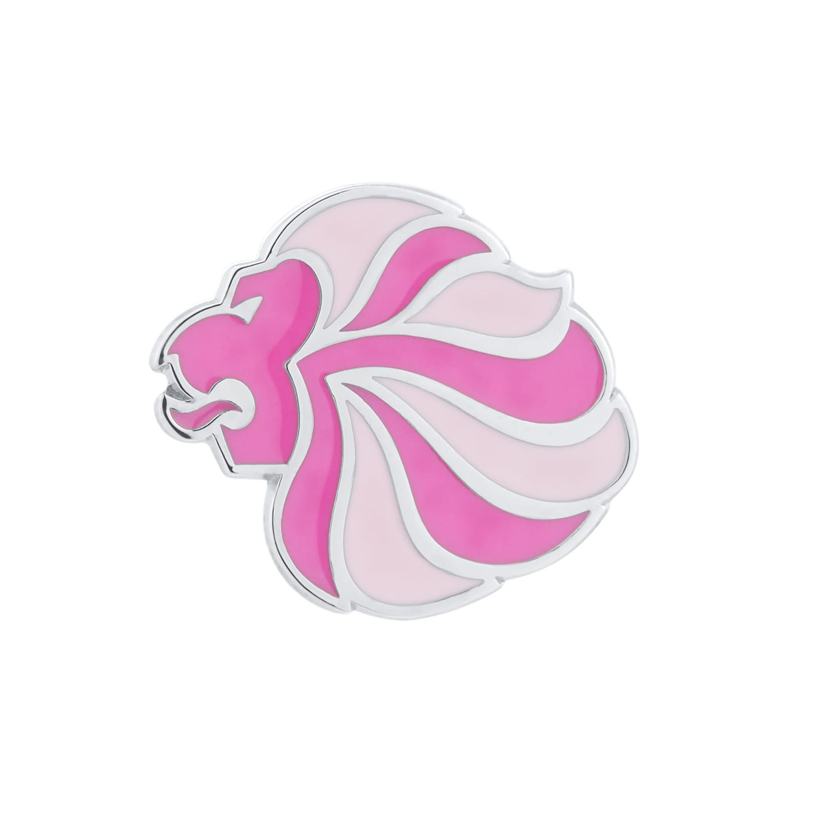 Mappin & Webb Limited Edition Team GB Sterling Silver Pin with Vibrant Pink and Light Pink Enamel Mappin & Webb Limited Edition Team GB Sterling Silver Pin with Vibrant Pink and Light Pink Enamel