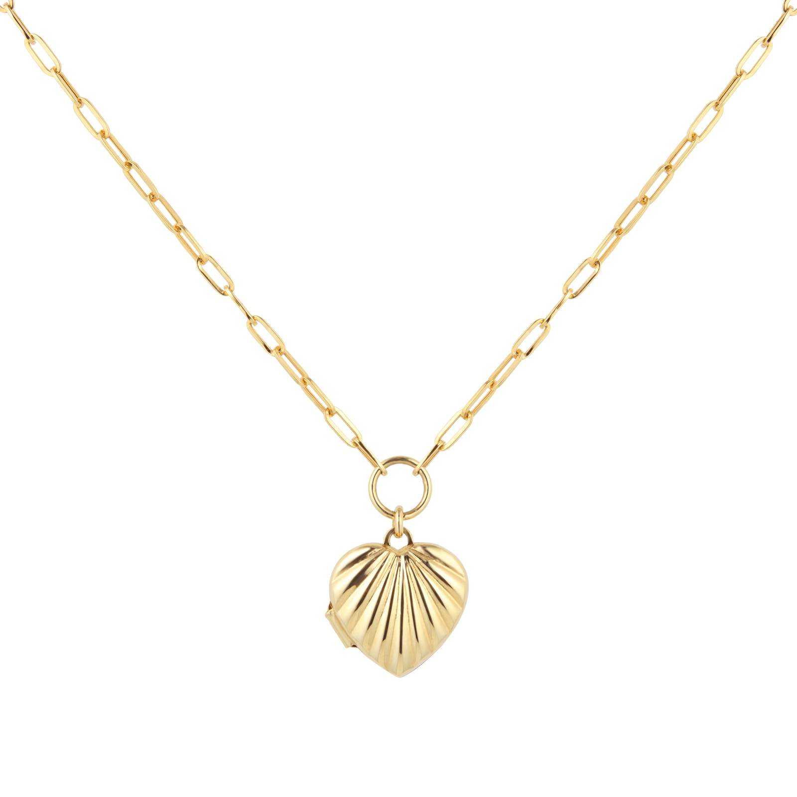 Goldsmiths 9ct Yellow Gold Textured Heart Locket Goldsmiths 9ct Yellow Gold Textured Heart Locket