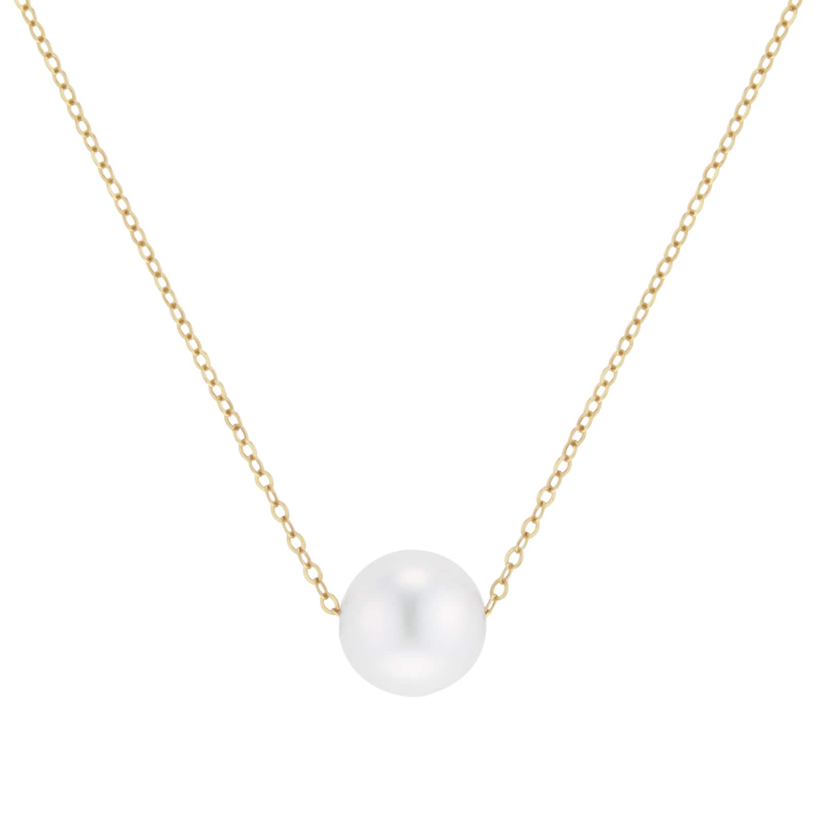 Goldsmiths 9ct Yellow Gold Akoya Pearl Slider Pendant