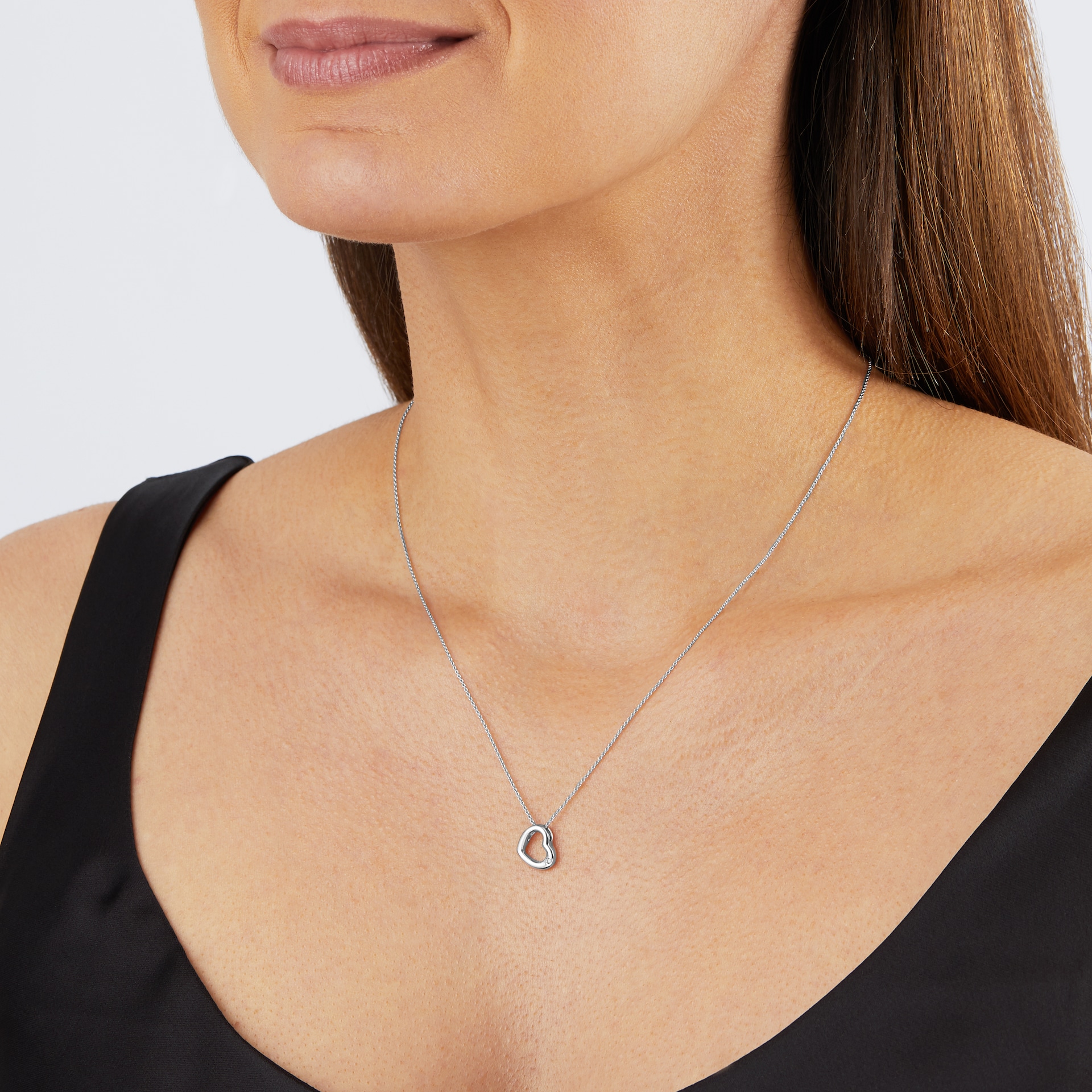 Goldsmiths Silver Pink Sapphire Heart Pendant Goldsmiths Silver Pink Sapphire Heart Pendant