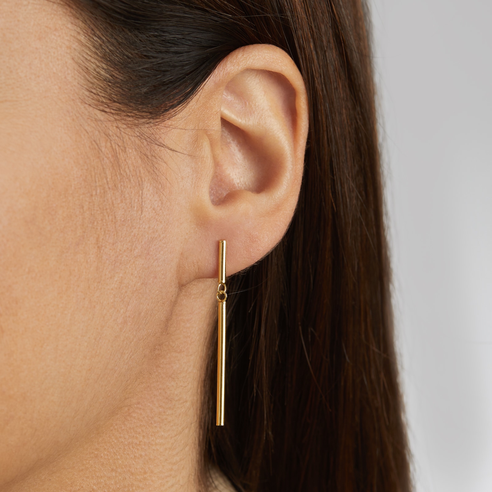 Goldsmiths 9ct Yellow Gold Round Bar Drop Earrings Goldsmiths 9ct Yellow Gold Round Bar Drop Earrings