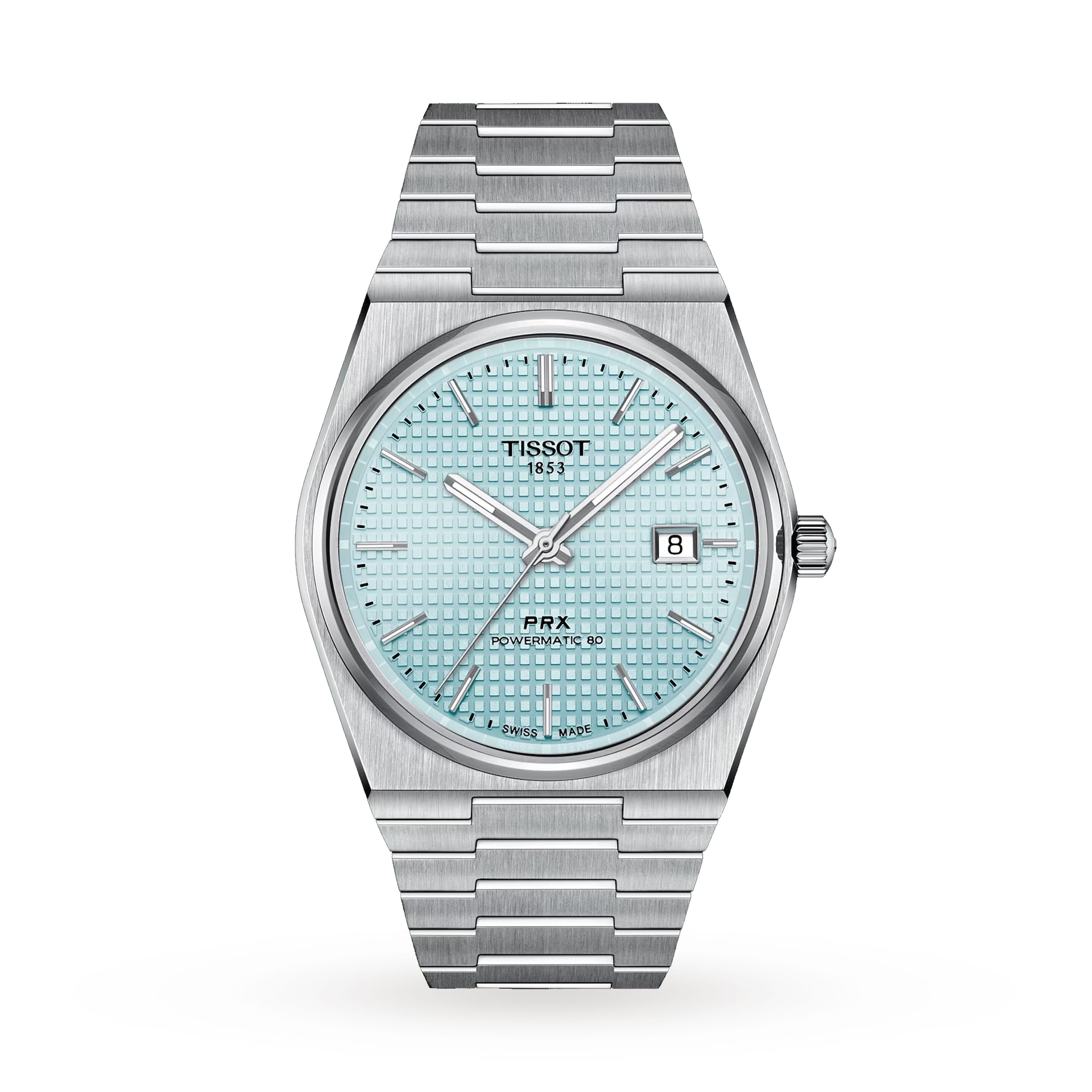 Tissot T-Classic PRX Powermatic 80 40mm Mens Watch Light Blue