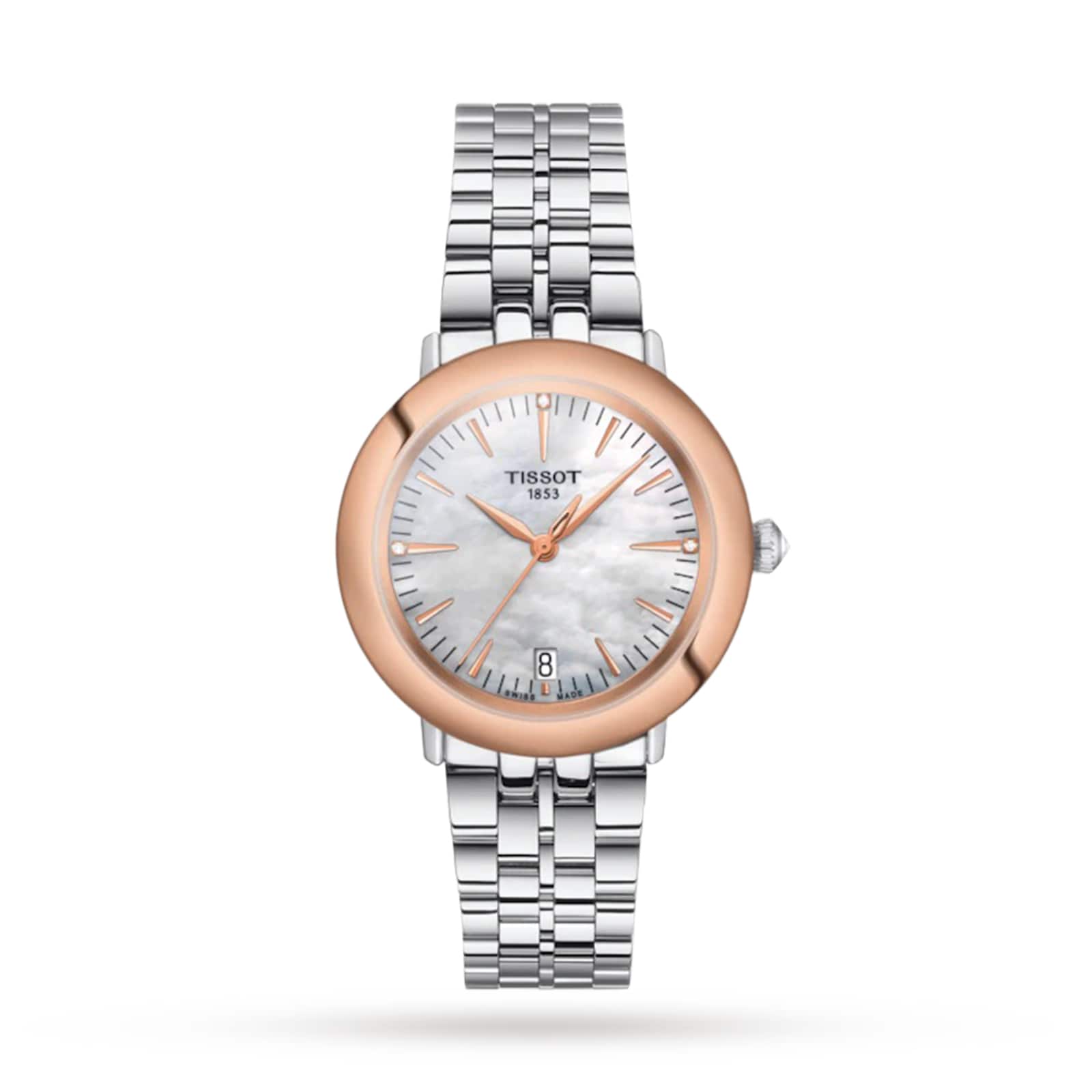 Tissot T-Gold Glendora 18K Gold 33mm Ladies Watch Mother Of Pearl