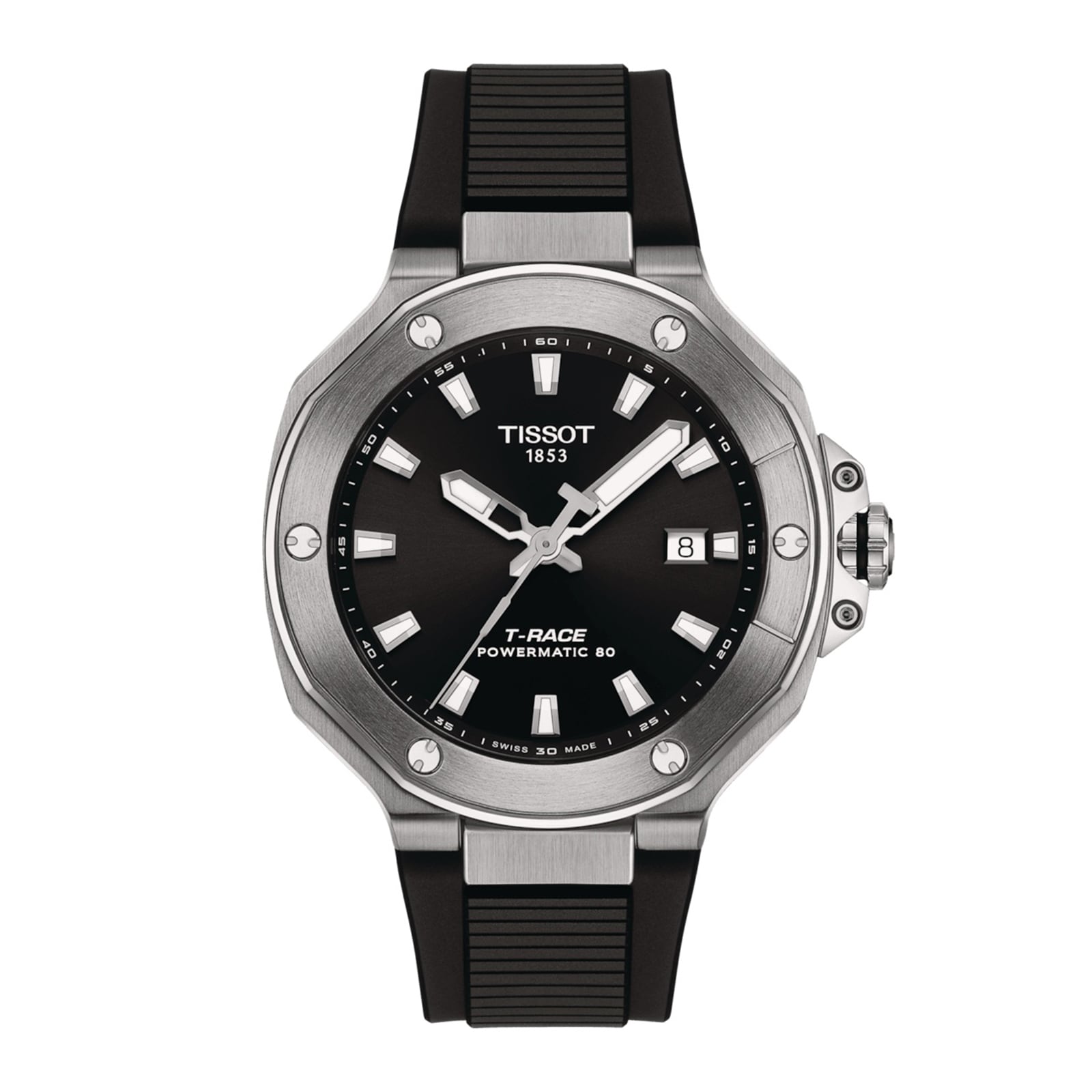 Tissot T-Race Powermatic 80 41mm Mens Watch Black Stainless Steel Tissot T-Race Powermatic 80 41mm Mens Watch Black Stainless Steel
