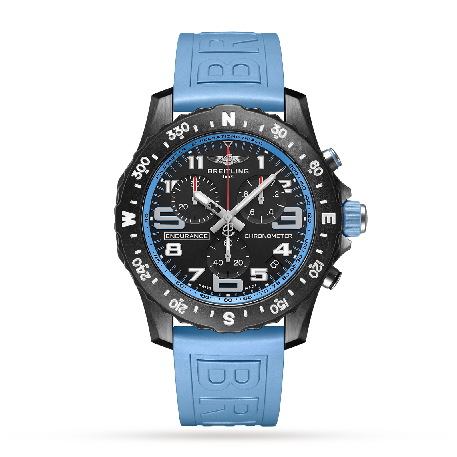 Breitling Endurance Pro 44mm Turquoise Rubber Strap Watch