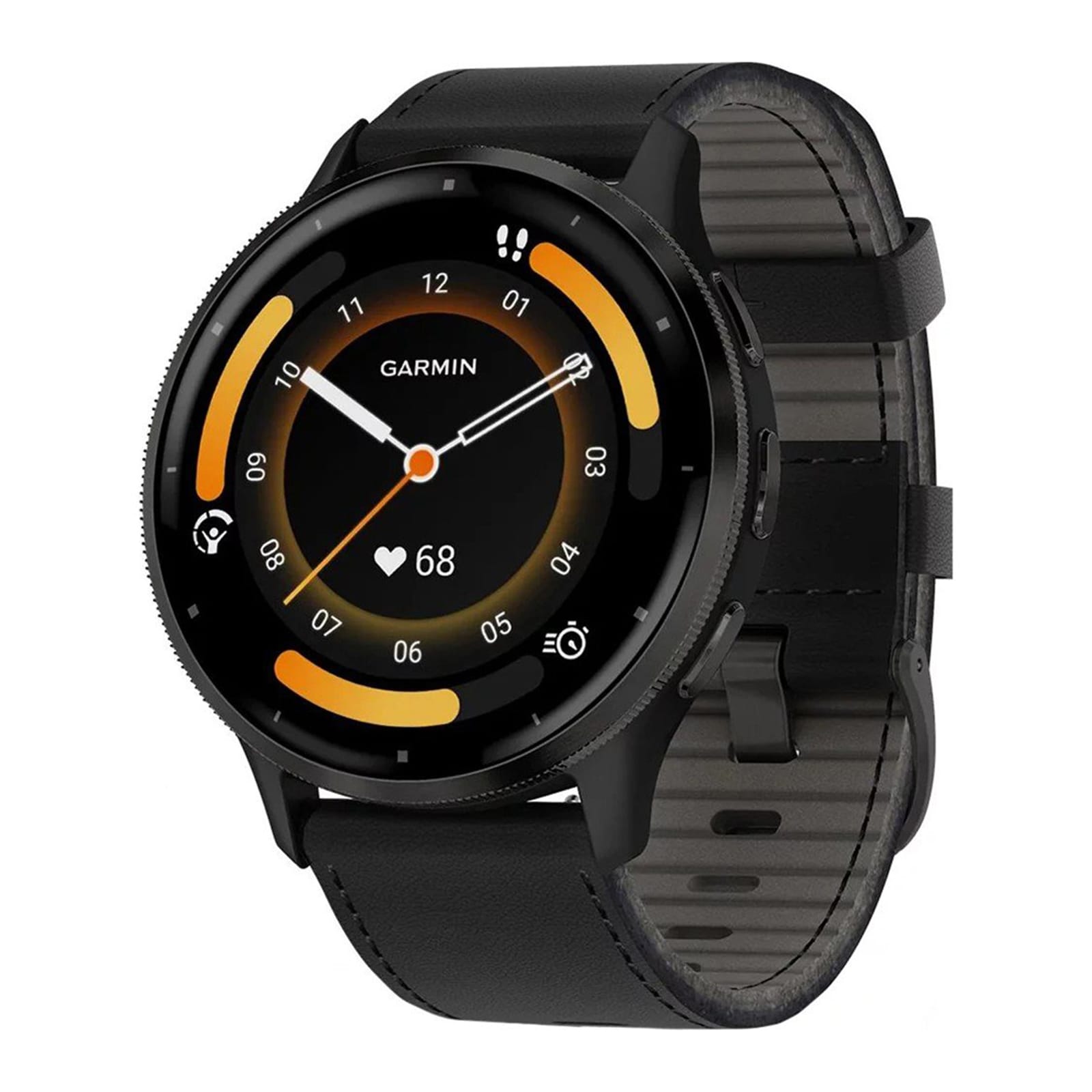 Garmin Venu 3 Slate Bezel, Black Case and Black Leather Band Smart Watch Garmin Venu 3 Slate Bezel, Black Case and Black Leather Band Smart Watch