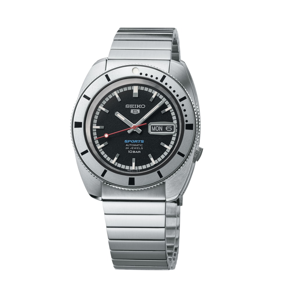 Seiko 5 Sports 5 Sports 'Pepper Black' 1968 Recreation Limited Edition 39.5mm Mens Watch Seiko 5 Sports 5 Sports 'Pepper Black' 1968 Recreation Limited Edition 39.5mm Mens Watch